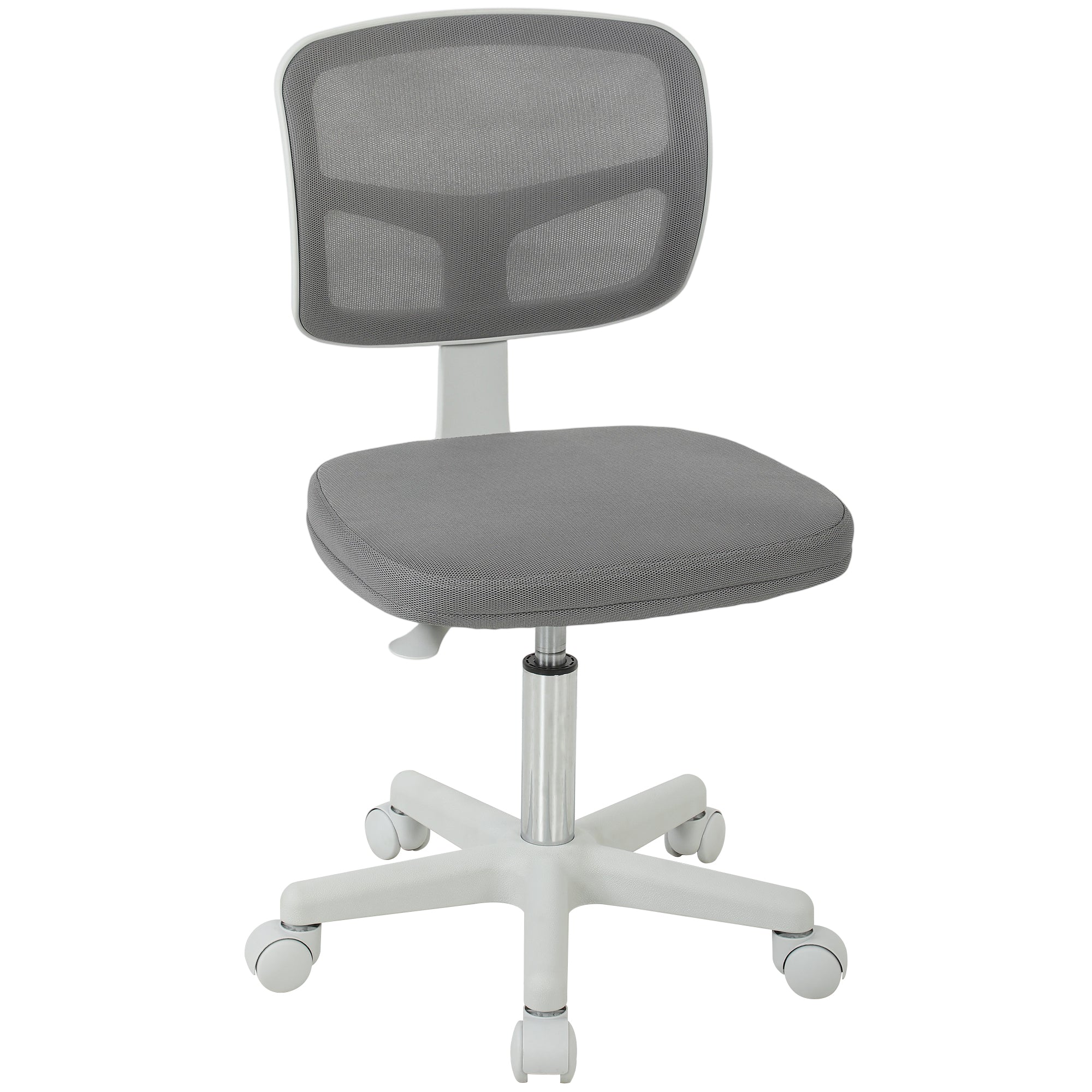 Vinsetto Small Office Chair without Arms, Ergonomic Swivel Mesh Desk Chair with Curved Back, Dark Grey