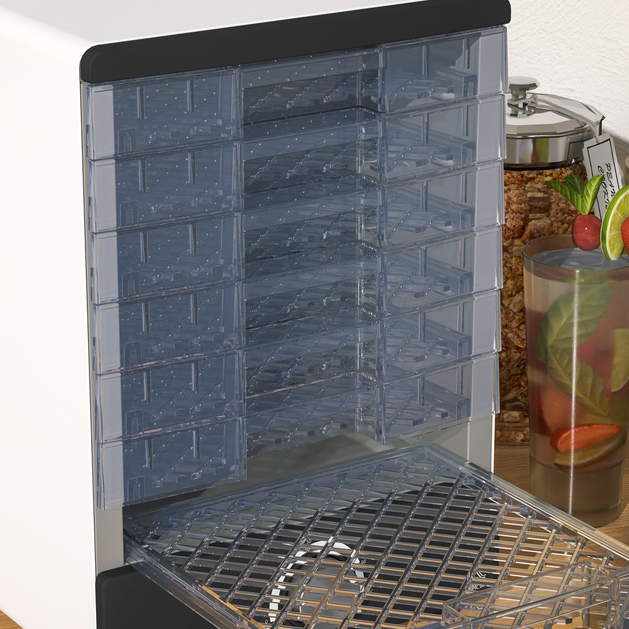 HOMCOM Seven Tray, 40-70\'c2\'b0C Food Dehydrator - White