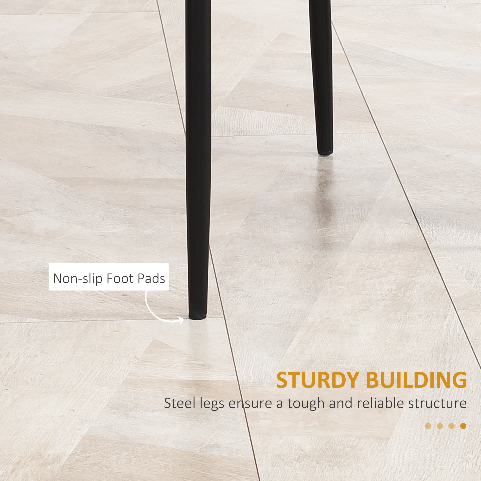 HOMCOM Set of 4 Faux Leather Dining Chairs - Black