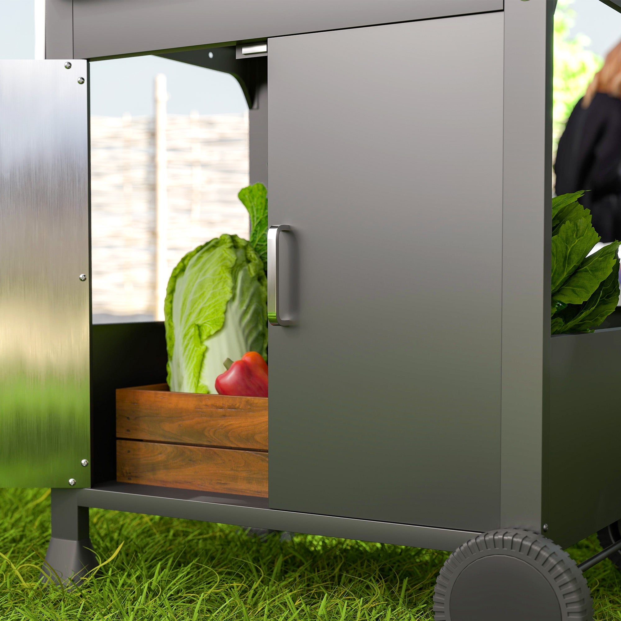 Outsunny 7.5kW Three-Burner Gas BBQ Grill, with See-Through Lid - Black