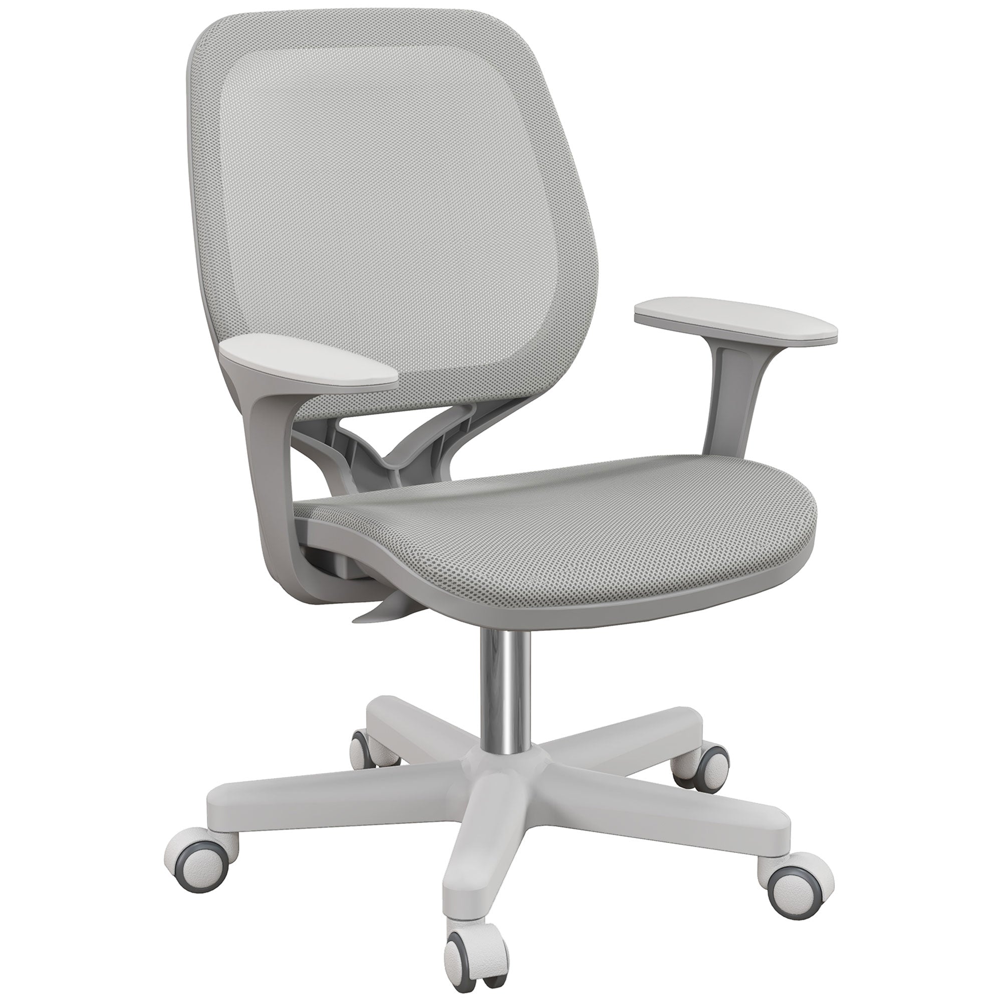 Vinsetto Office Chair, Breathable Mesh Swivel Desk Chair with Adjustable Height and 360° Swivel Security Wheels for Home Office, Study, Grey