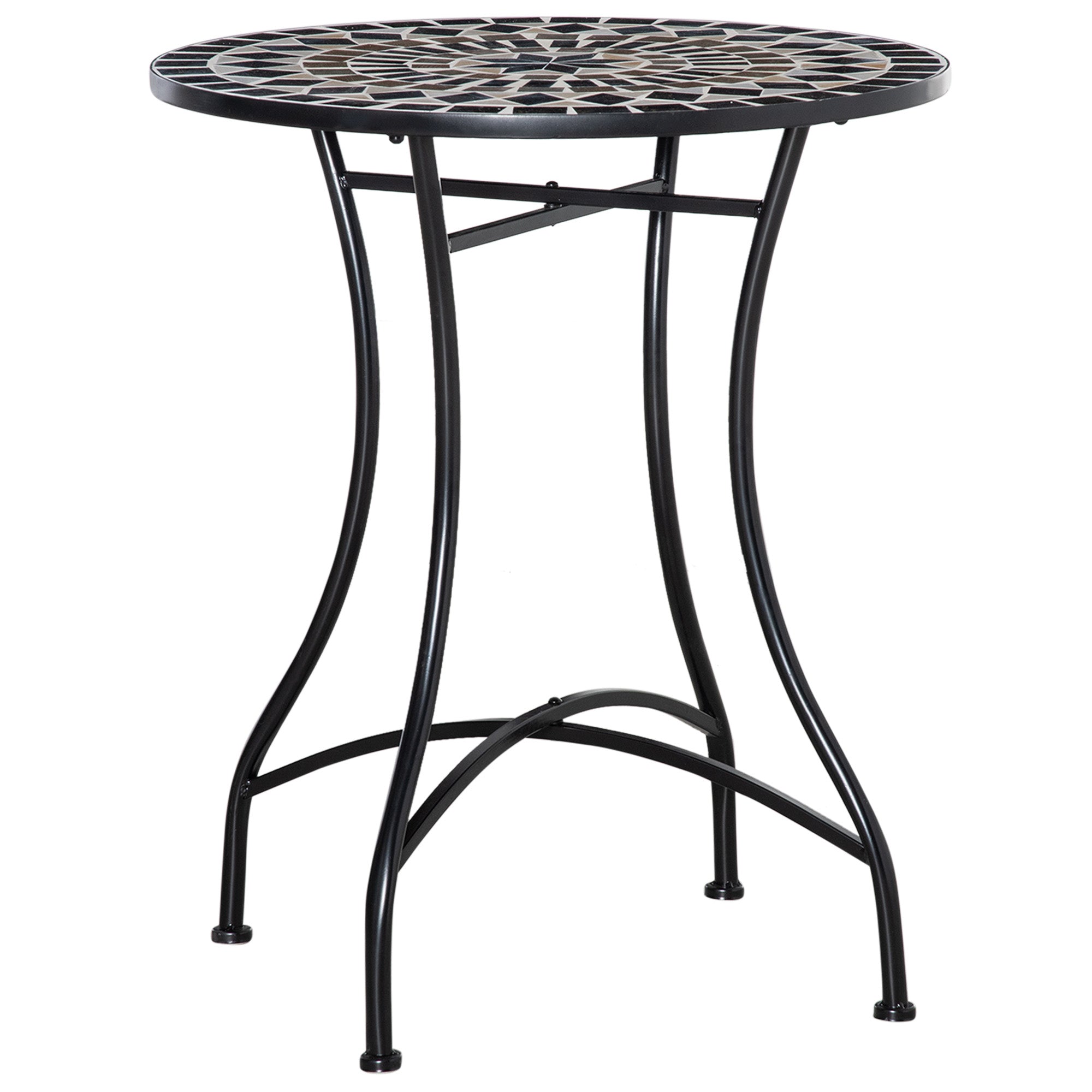 Outsunny \'ce\'a660cm Mosaic Outdoor Patio Table - Black