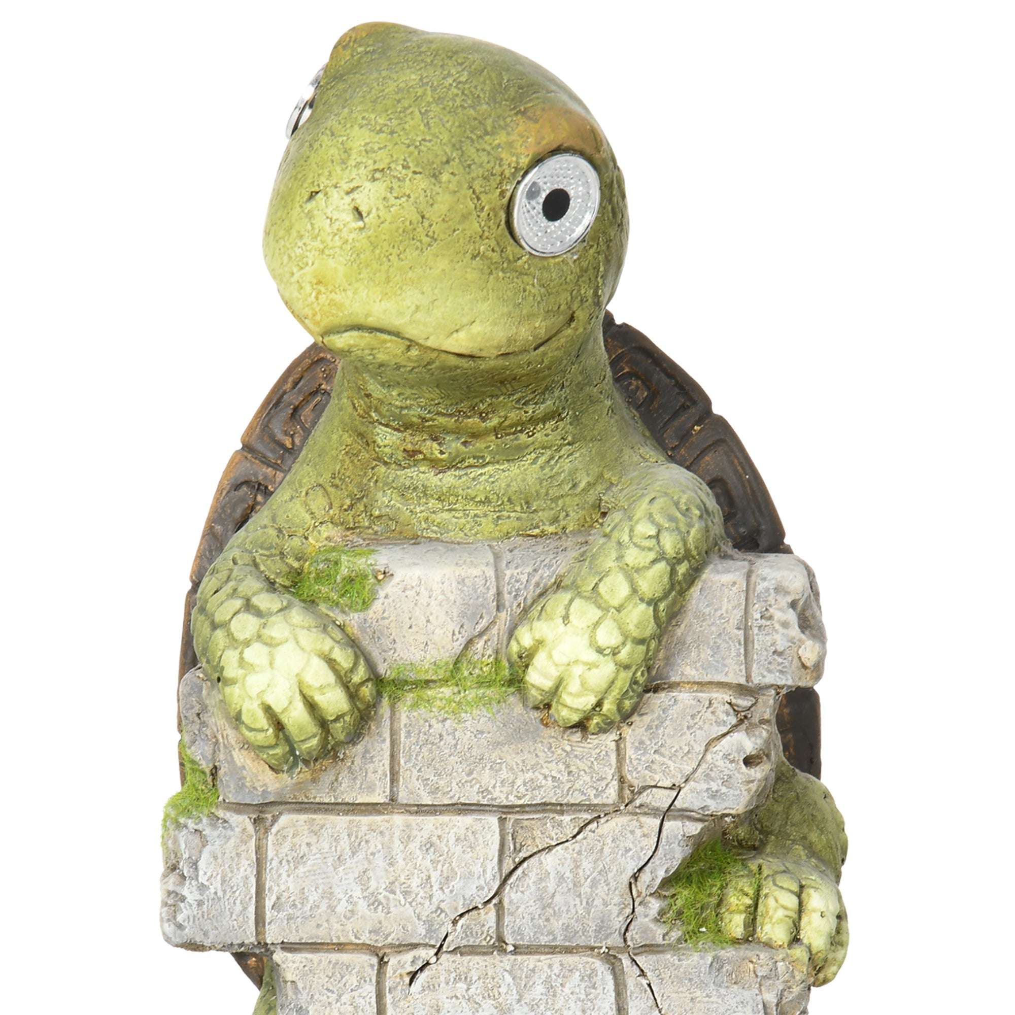 Outsunny Vivid Tortoise Art Sculpture with Solar LED Light, Colourful Garden\'c2\'a0Statue, Outdoor Ornament Home Decoration for Porch, Deck, Grass