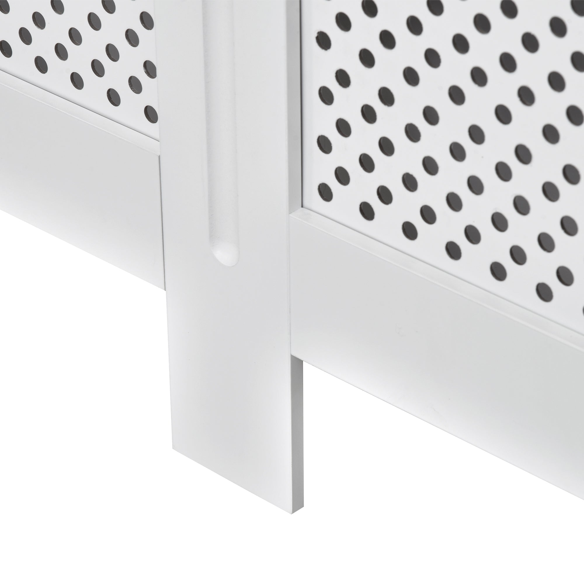 HOMCOM Wooden Radiator Cover Heating Cabinet Modern Home Furniture Grill Style White Painted (Medium)