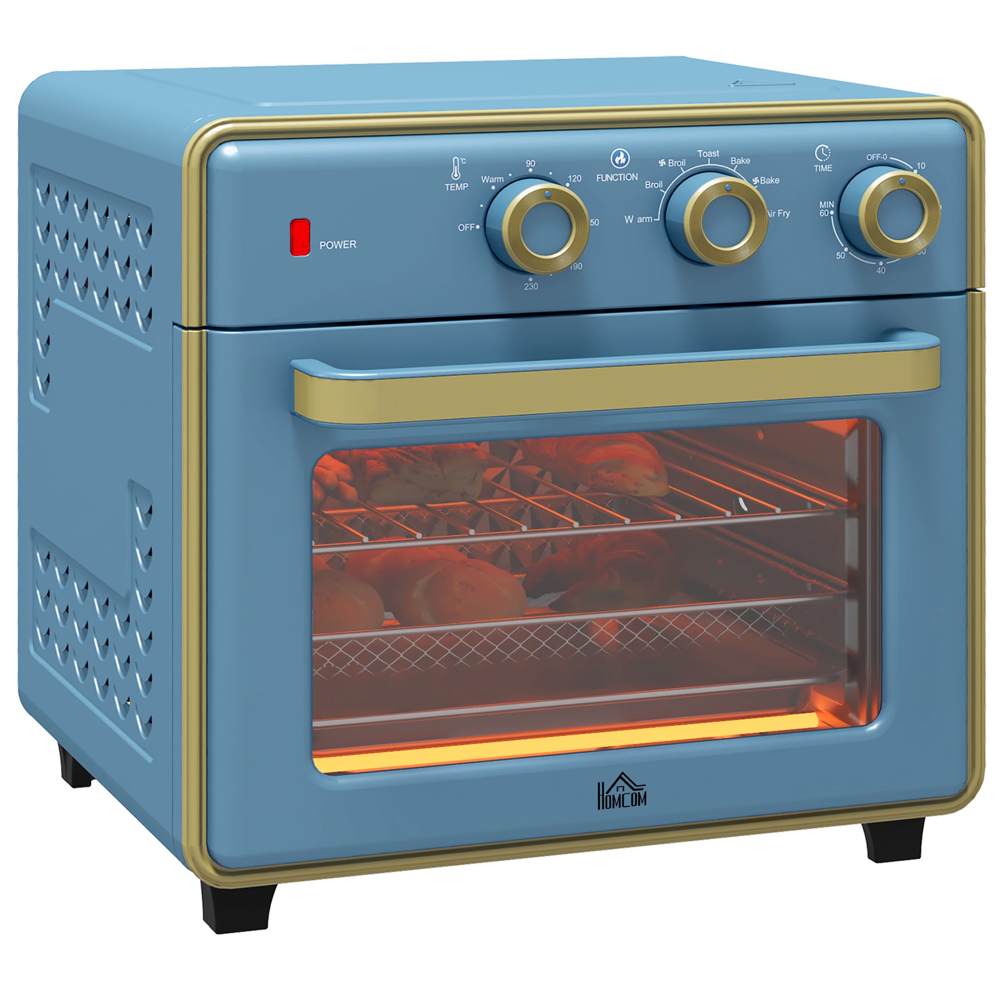 HOMCOM 20L 90-230\'e2\'84\'83 Mini Electric Oven - Blue