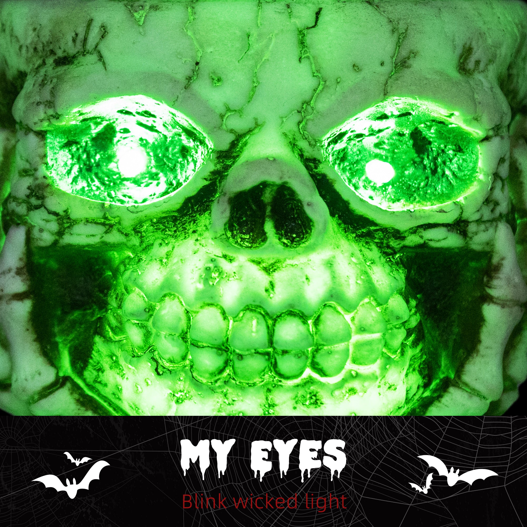 HOMCOM 14cm 5.5" Skeleton Candy Bowl Outdoor Halloween Decoration, Halloween Prop with Sound Activated, Light Up Eyes, Sound Effects for Haunted House