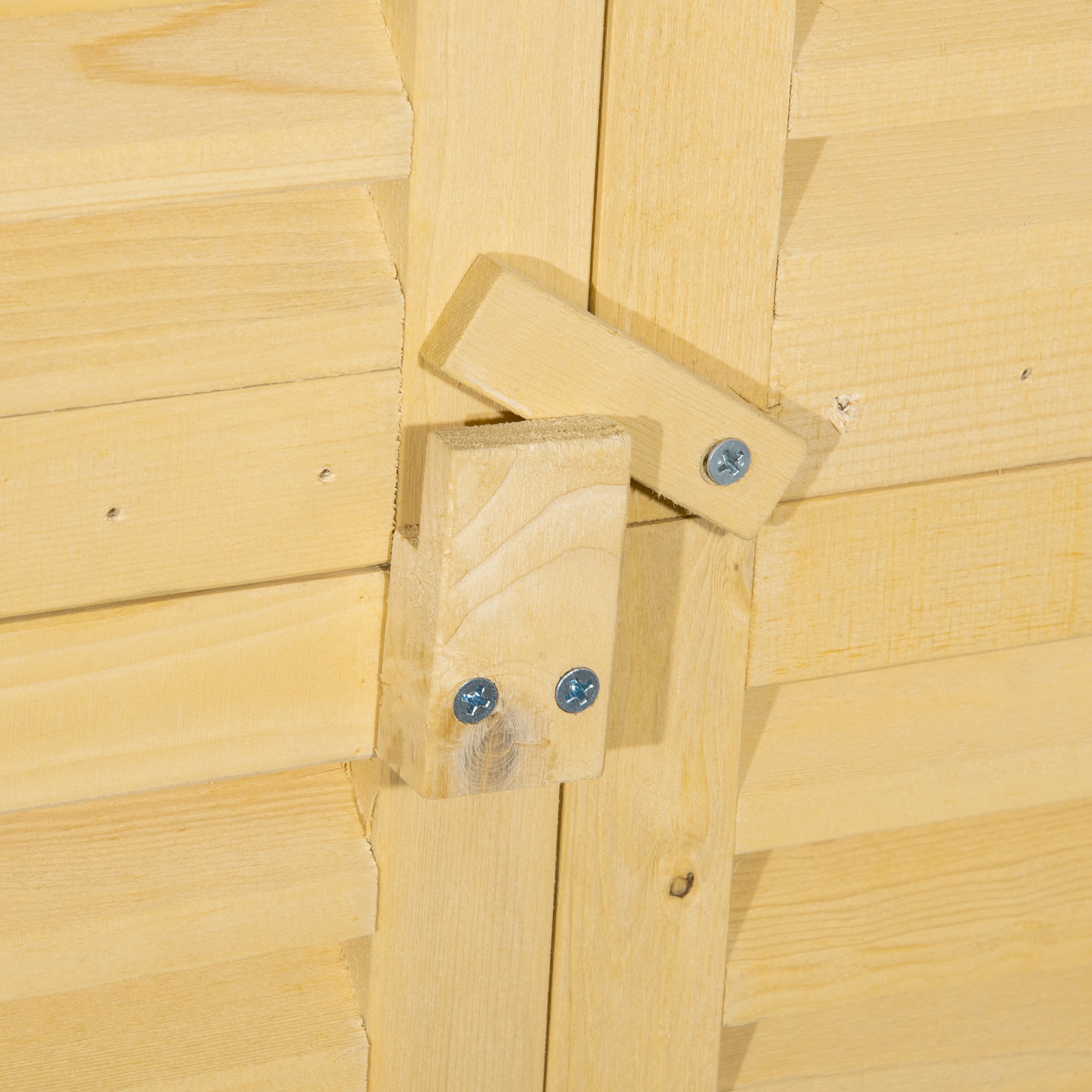 Outsunny 87 x 47 x 160cm Wooden Garden Shed, Sheds & Outdoor Storage with Asphalt Roof and 2 Lockable Doors, Natural