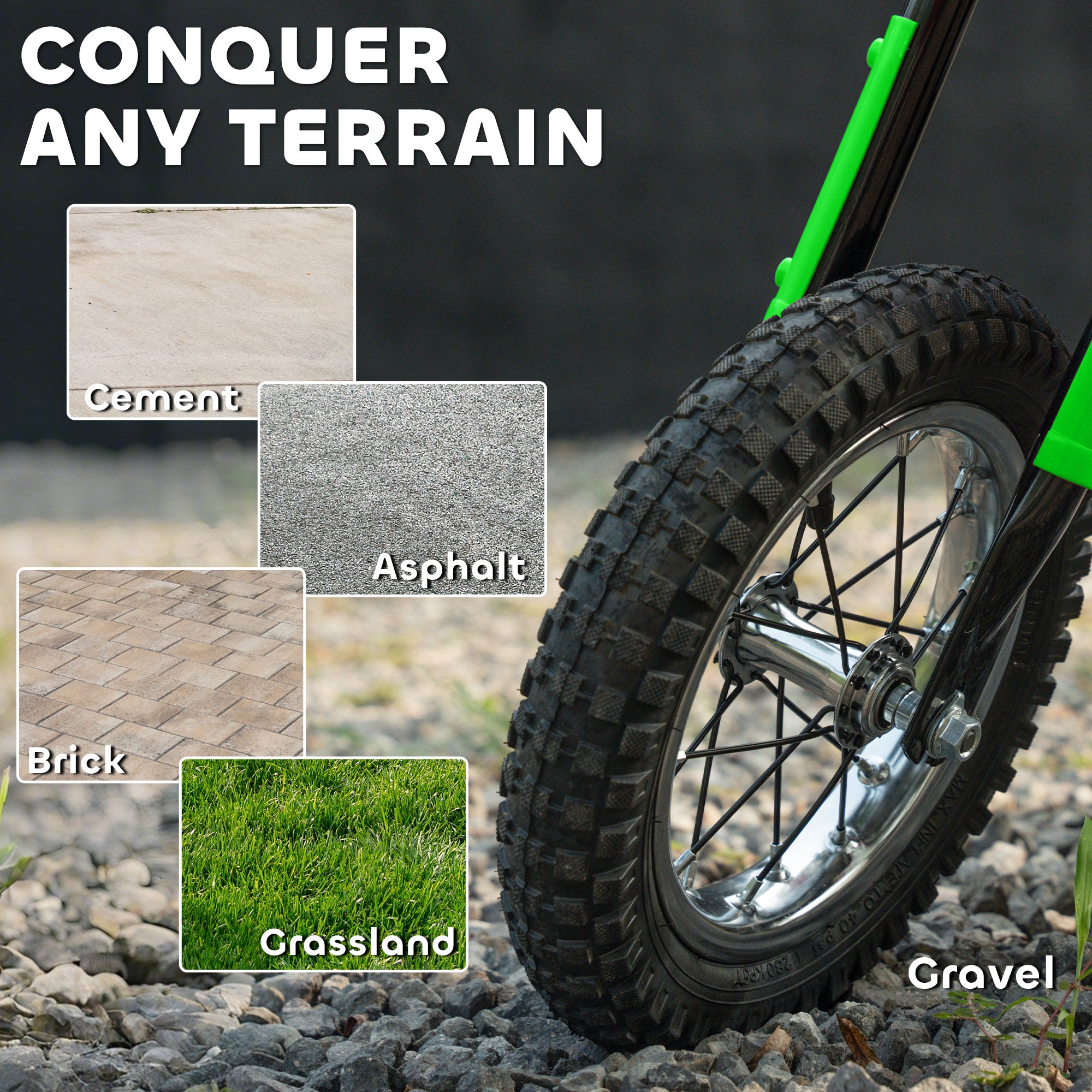 AIYAPLAY Kids Electric Motorbike, 24V Ride On Motorcycle with 3 Speeds and Rear Suspension, Dirt Bike for 8-12 Years Old, Green