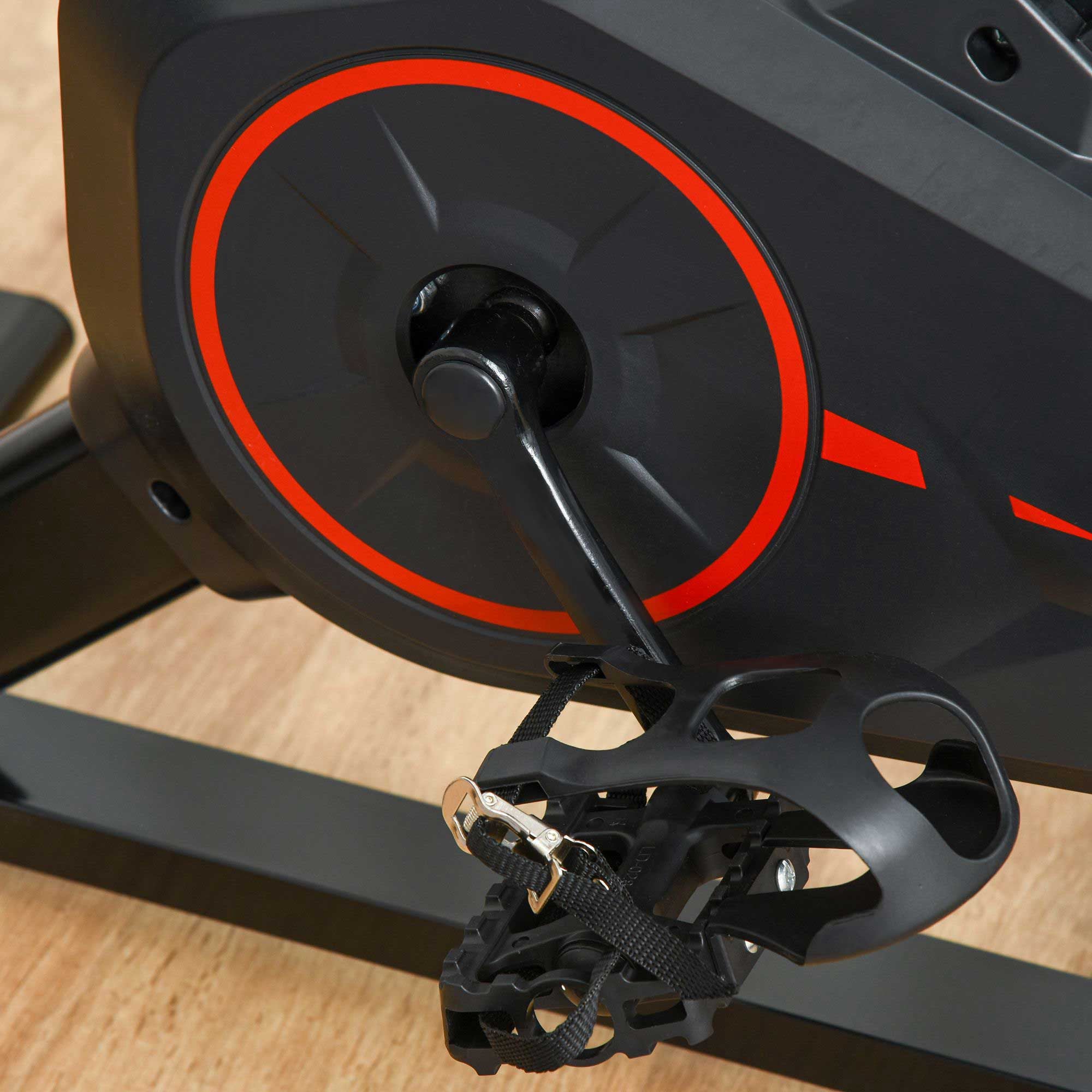 HOMCOM Indoor Upright Exercise Bike Machine, with Adjustable Seat, Resistance, Handlebar, LCD Display