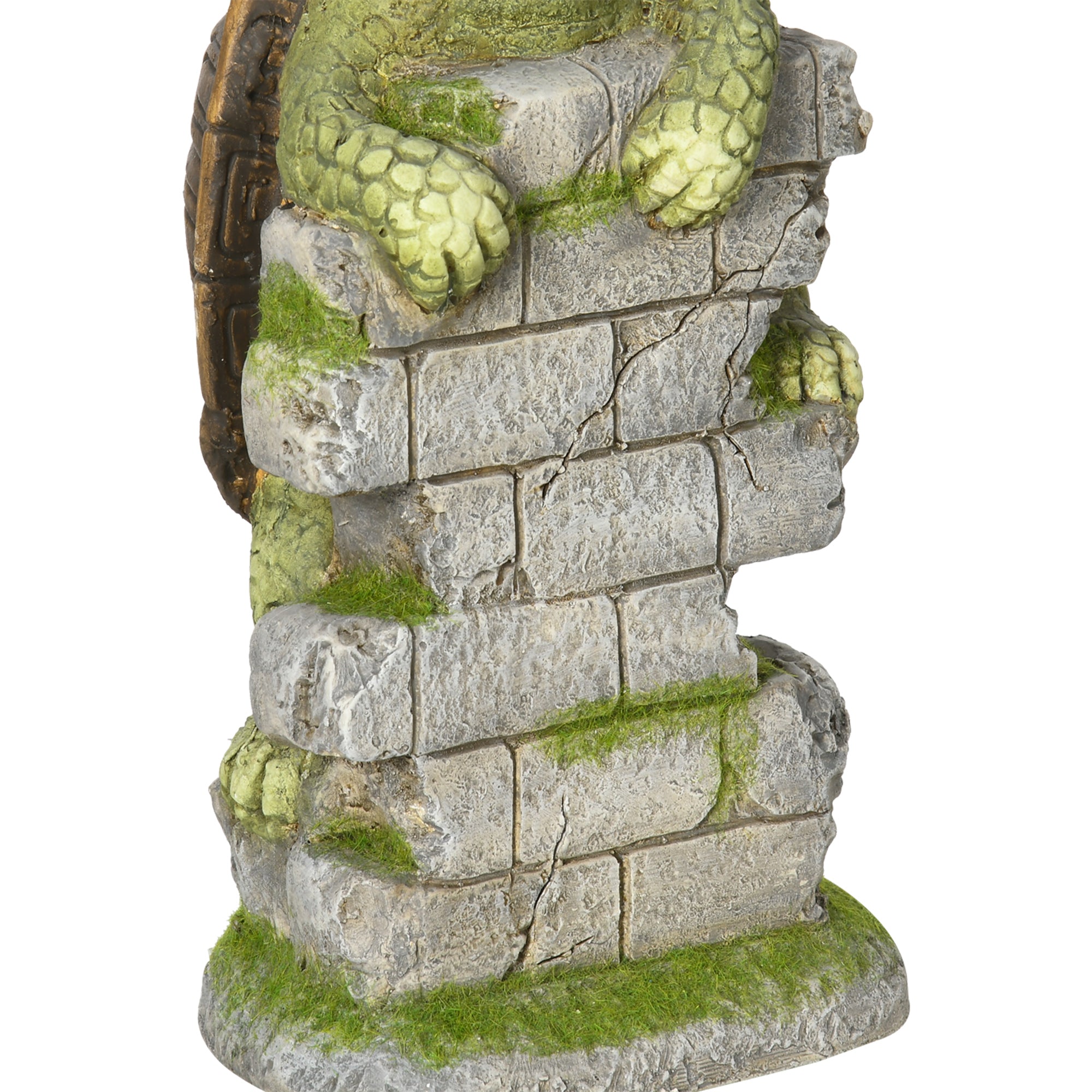 Outsunny Vivid Tortoise Art Sculpture with Solar LED Light, Colourful Garden\'c2\'a0Statue, Outdoor Ornament Home Decoration for Porch, Deck, Grass