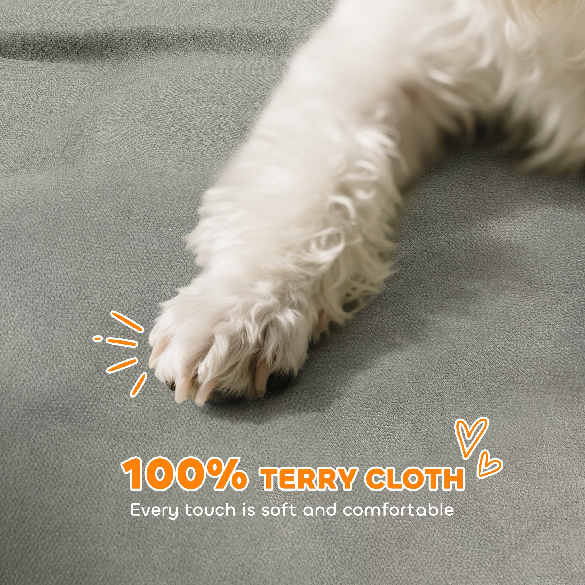 PawHut Elevated Dog Sofa Bed, Breathable Pet Sofa with Backrest and Armrest for Small Dogs, Grey