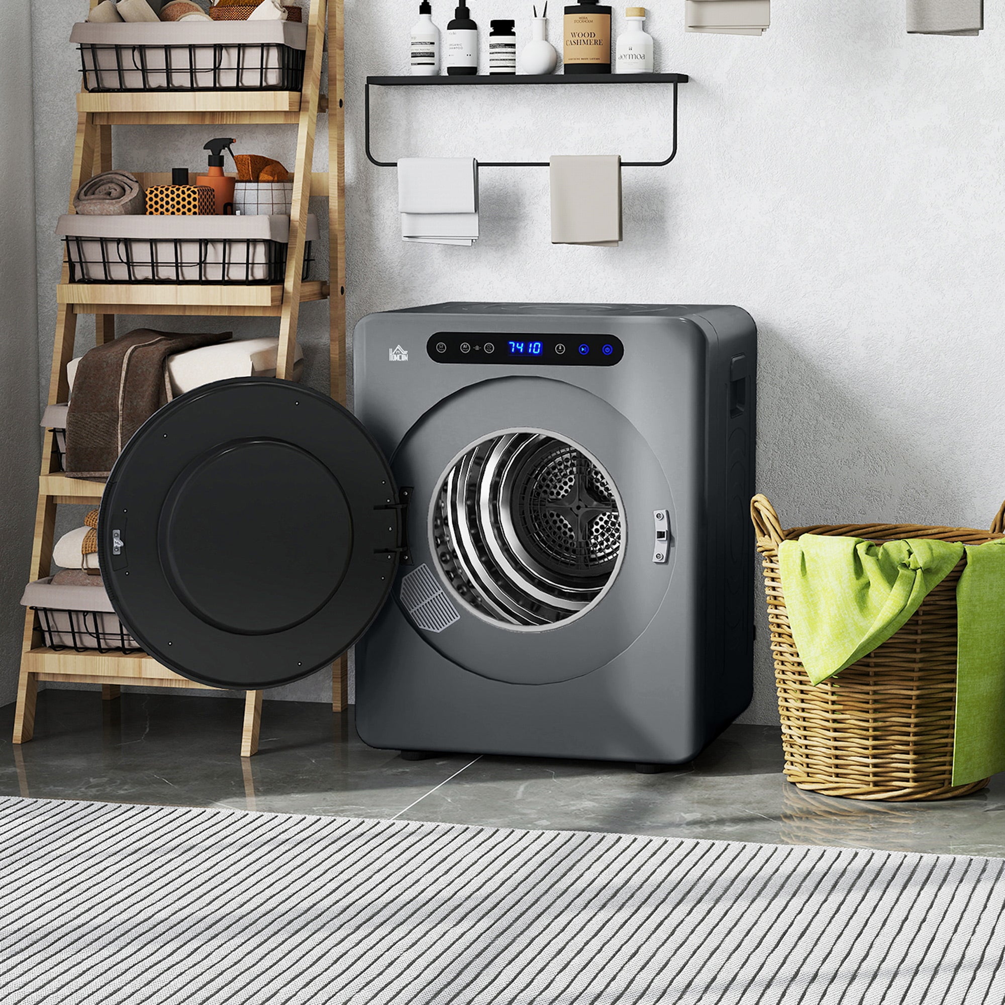 HOMCOM 4kg Compact 40-60℃ Tumble Dryer - Grey
