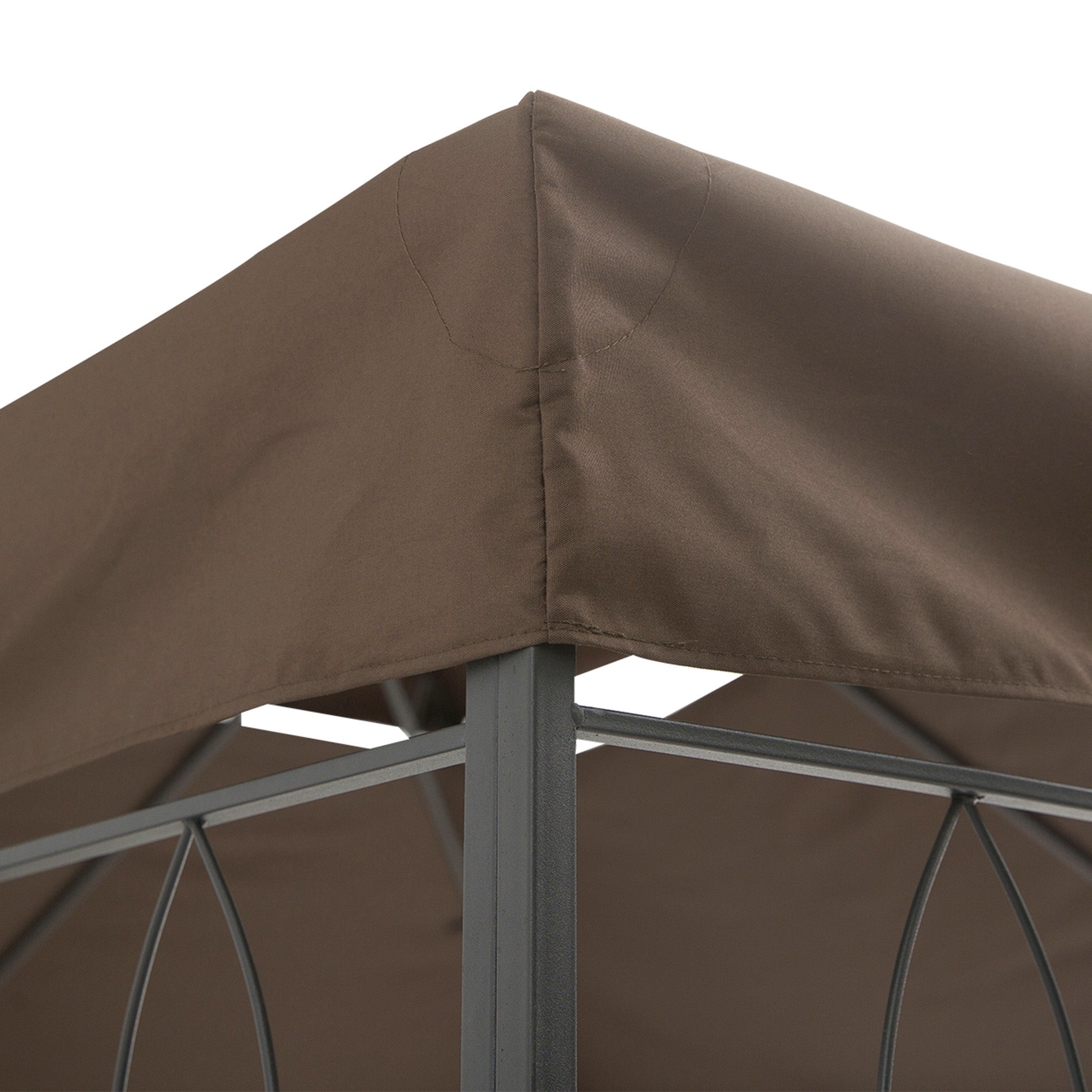 Outsunny 3x4m Gazebo Canopy Replacement Cover, 2 Tier Top Roof UV Cover Garden Patio Outdoor Sun Awning Shelters, Brown (TOP COVER ONLY)