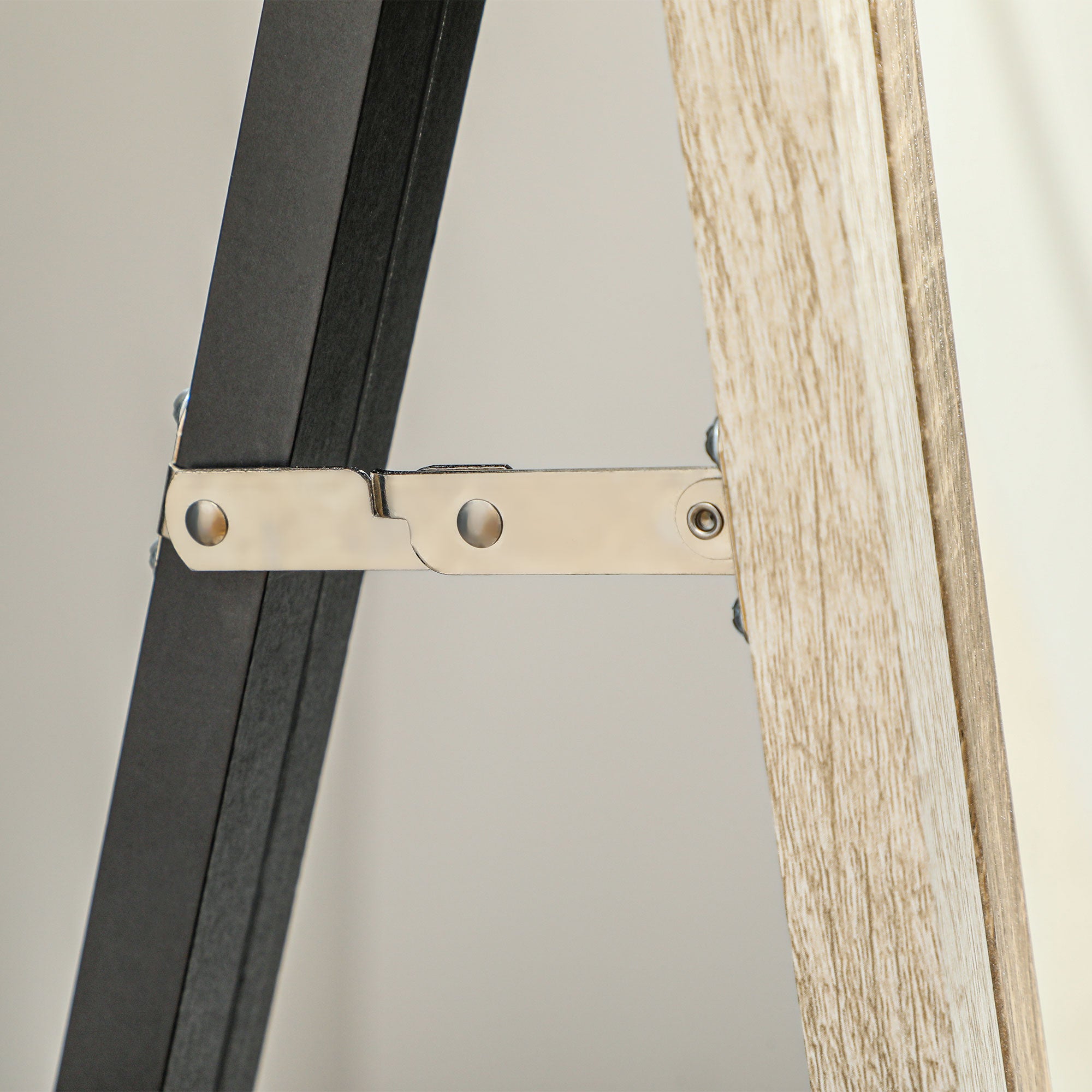 HOMCOM 162.6 cm Two-Tone Full Length Mirror - White/Oak-Tone