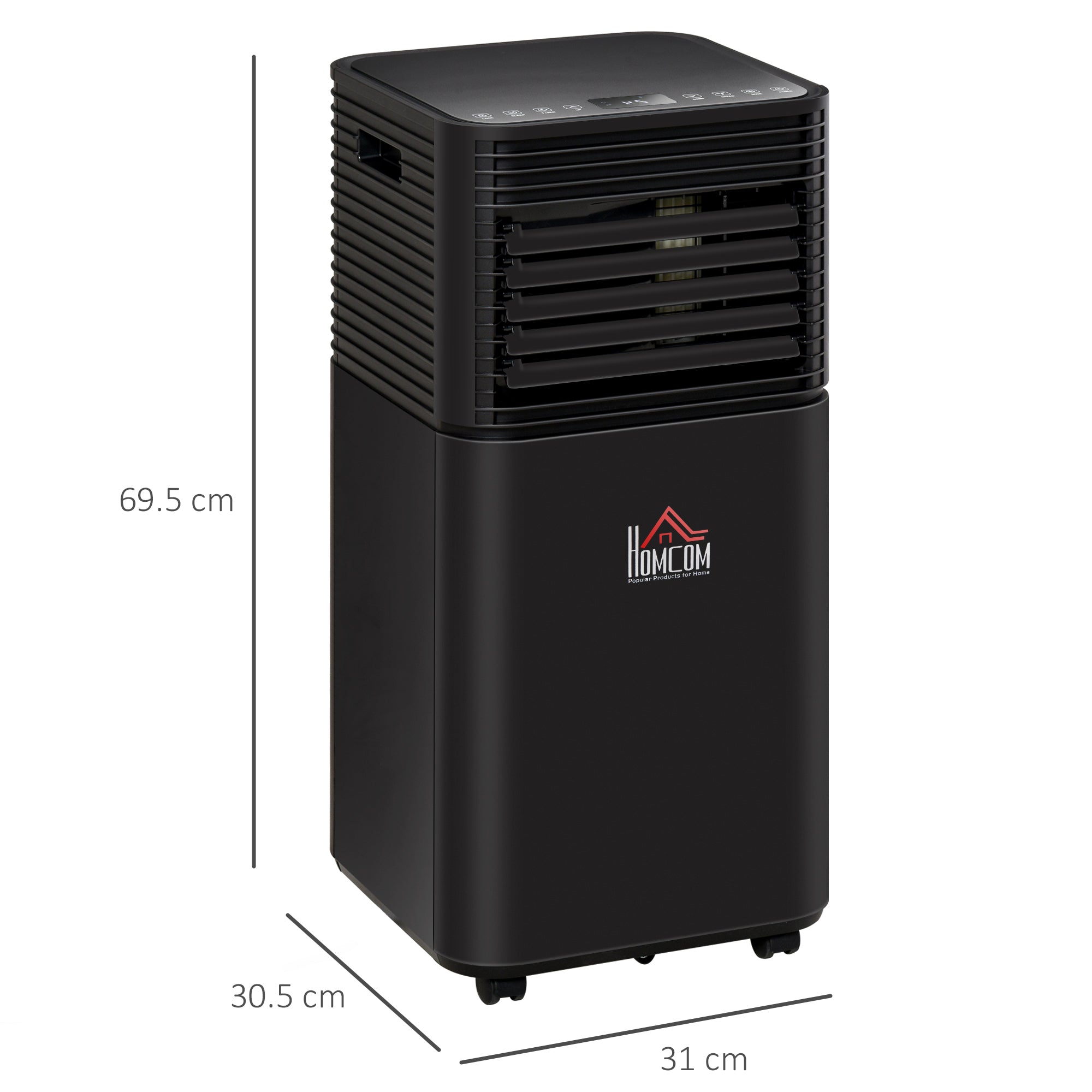HOMCOM 8000 BTU 4-In-1 Portable Air Conditioner Unit Cooling Dehumidifying Ventilating for Room up to 15m², with Fan, Remote, 24H Timer, Window Mount Kit, R290, A Energy Efficiency