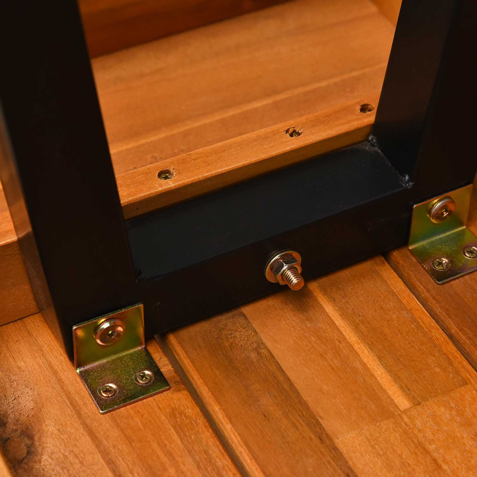 Outsunny Garden 3 Pieces Acacia Wood Picnic Table and 2 Benches Set Dining Trestle Beer Table Patio Outdoor Indoor Furniture