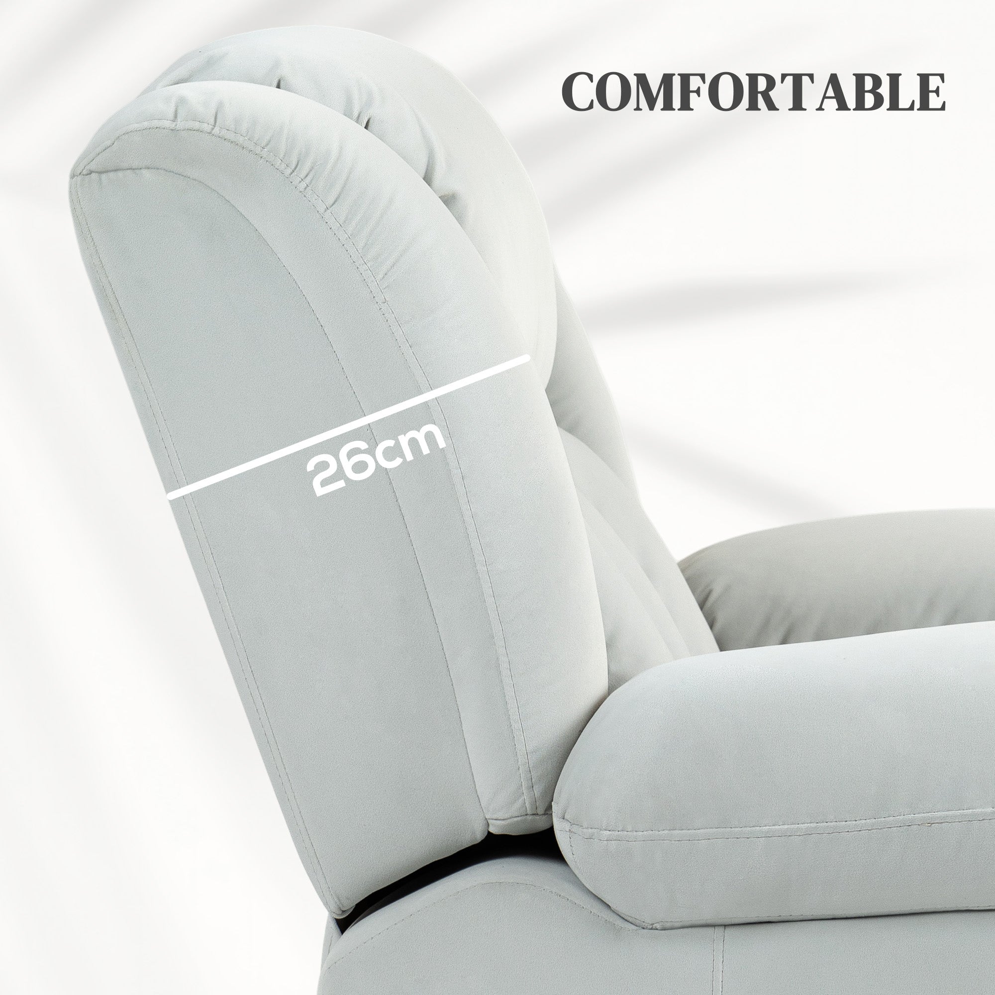 HOMCOM Velvet-Feel Electric Riser, Recliner and Massage Armchair - Light Grey
