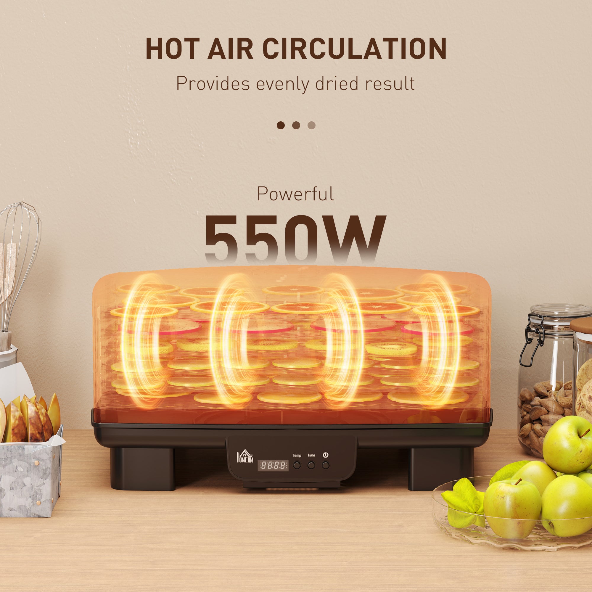 HOMCOM 40-70\'e2\'84\'83 Six-Tray Food Dehydrator - Black