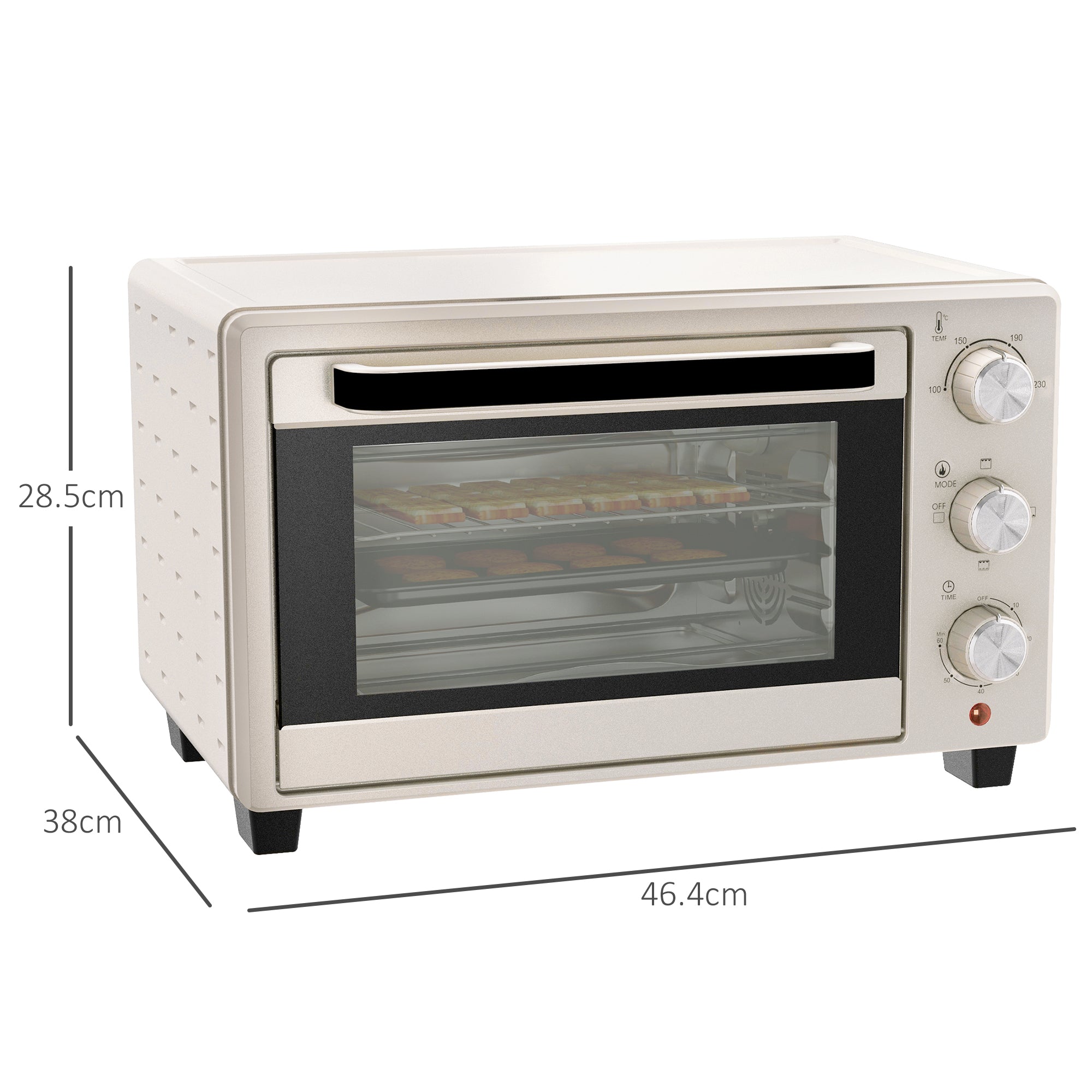 HOMCOM 21L Mini Countertop Oven, 100\'c2\'b0C-230\'c2\'b0C Adjustable Temp - White
