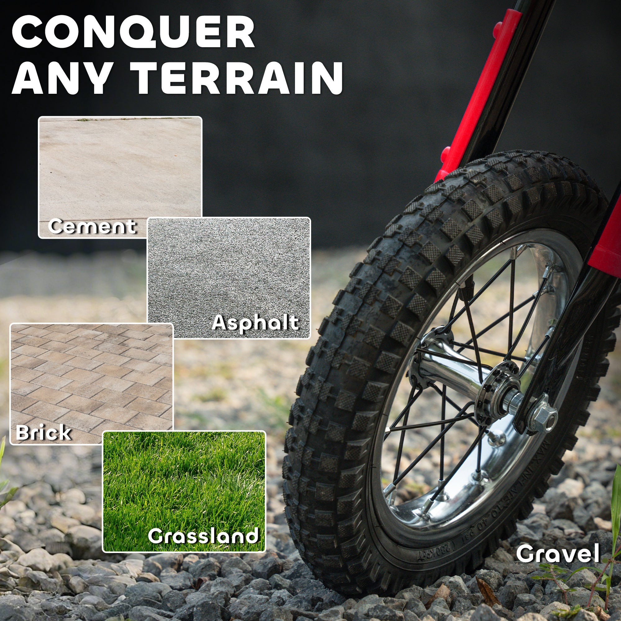 AIYAPLAY Kids Electric Motorbike, 24V Ride On Motorcycle with 3 Speeds and Rear Suspension, Dirt Bike for 8-12 Years Old, Red