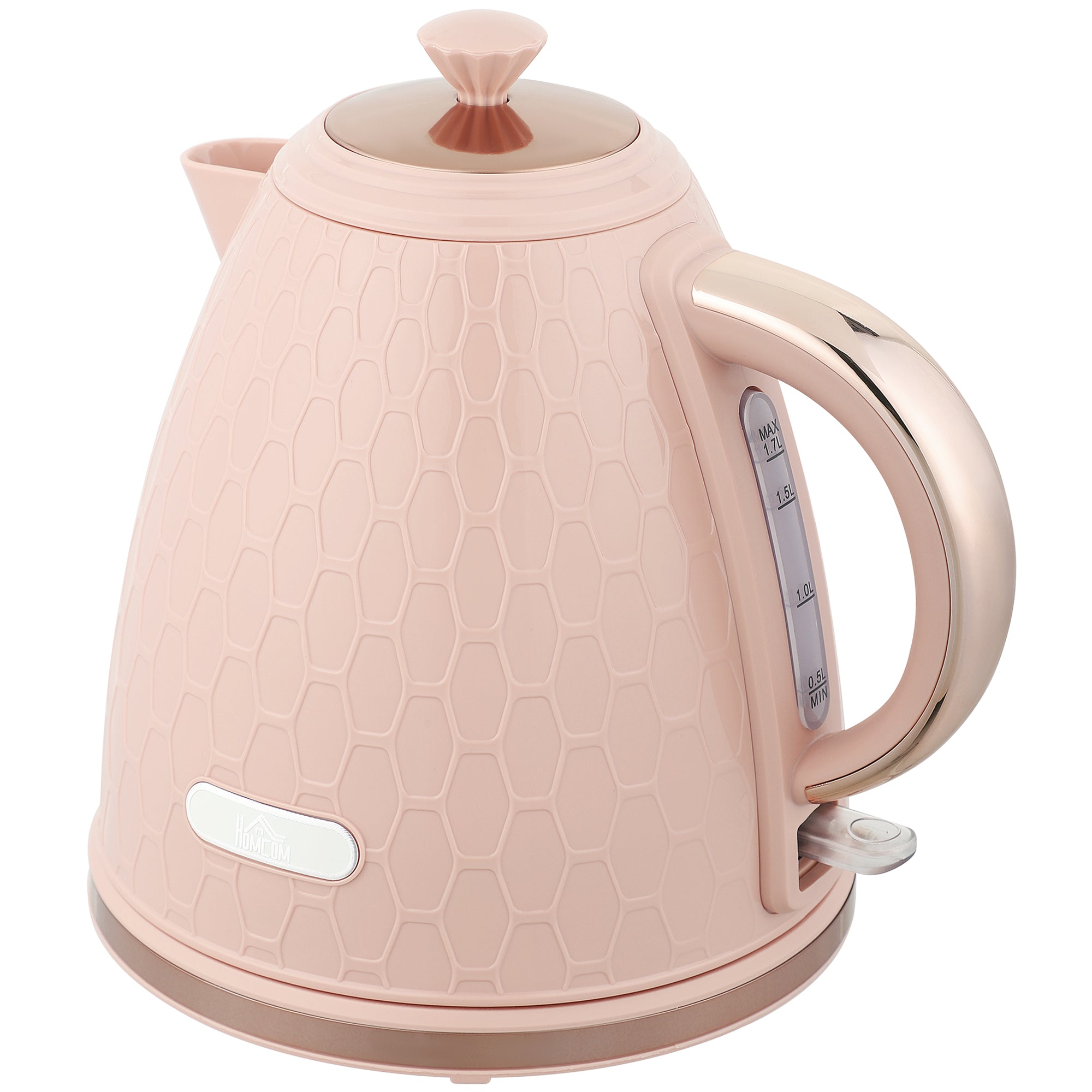 HOMCOM 3kW Rapid Boil Honeycomb Kettle - Light Pink