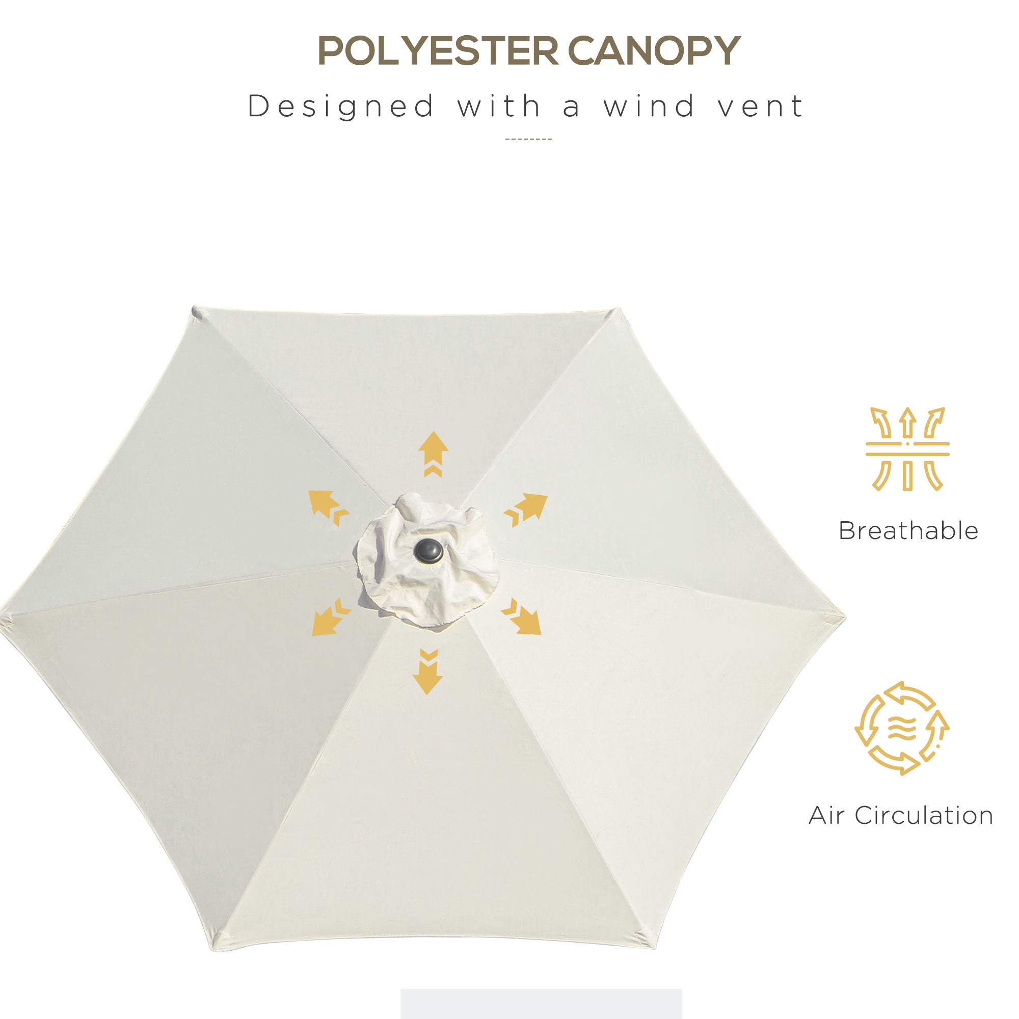 Outsunny2.6M Garden Parasol Umbrella with Tilt and Crank, Outdoor Sun Parasol Sunshade Shelter with Aluminium Frame, Grey