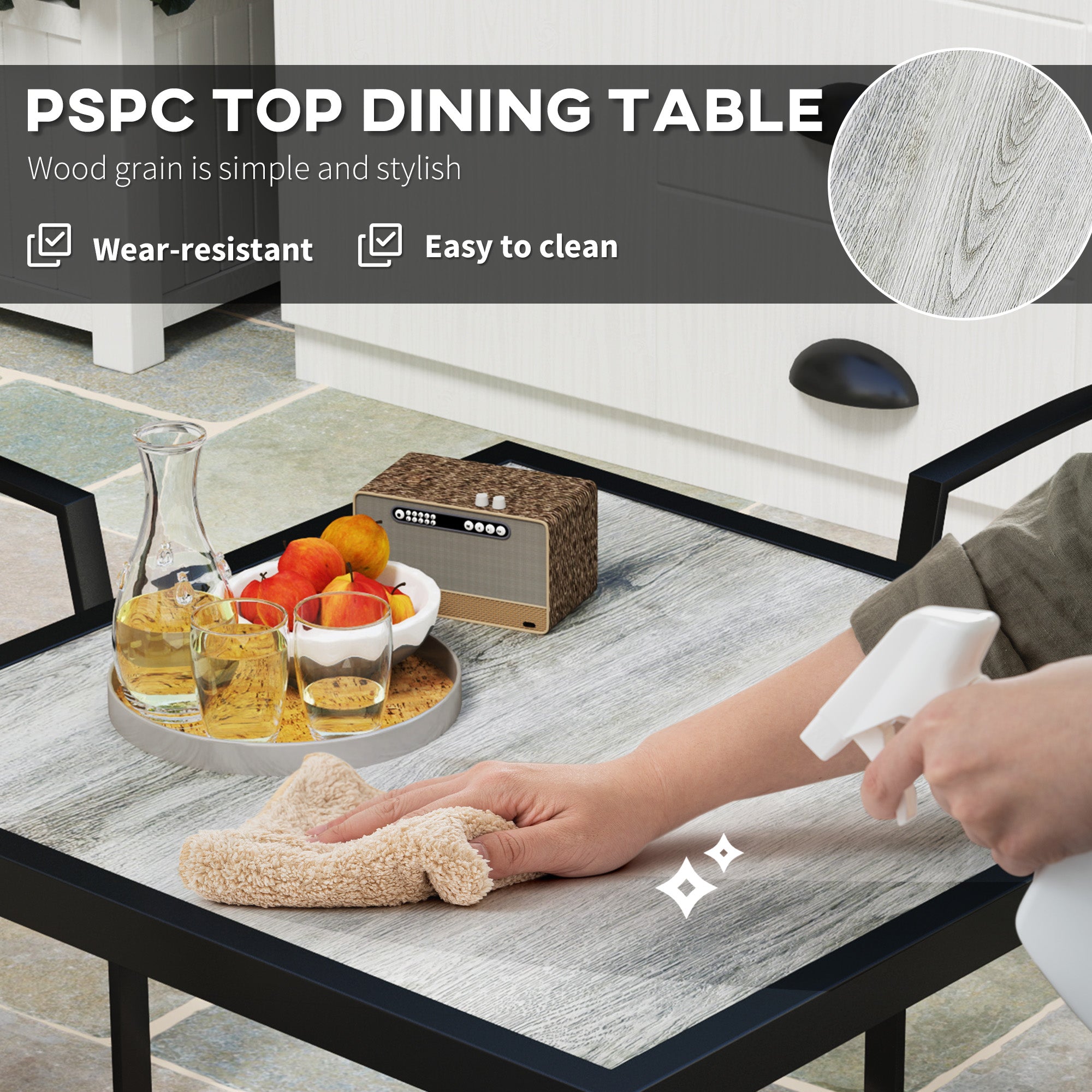 Outsunny Five-Piece Outdoor Garden Dining Set - Grey