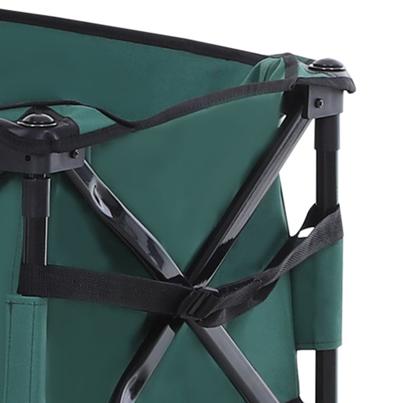 Outsunny 140L Folding Garden Trolley Cart, Festival Trolley on Wheels with Telescopic Handle, Big Wheels for Outdoor Camping Beach, Green
