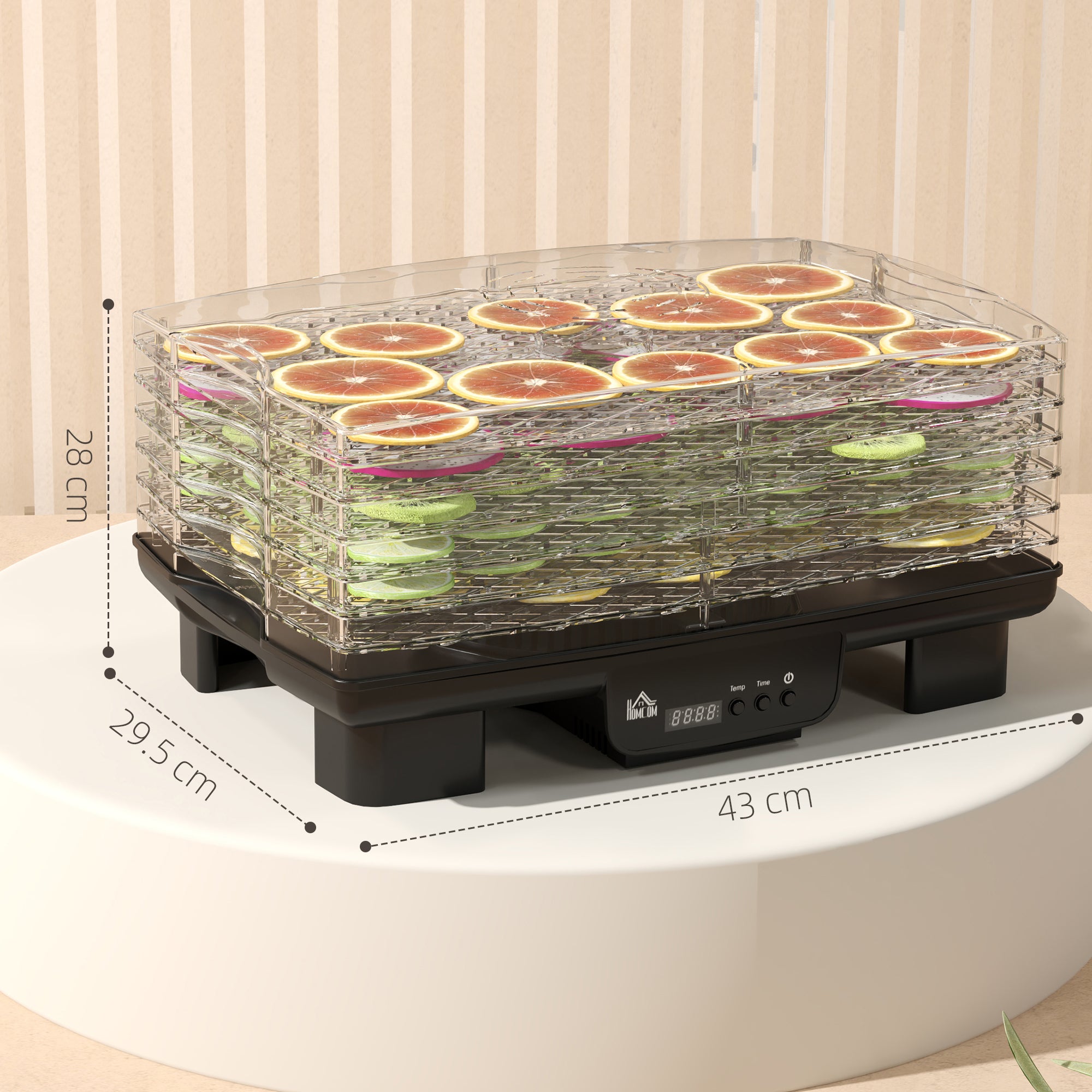 HOMCOM 40-70\'e2\'84\'83 Six-Tray Food Dehydrator - Black