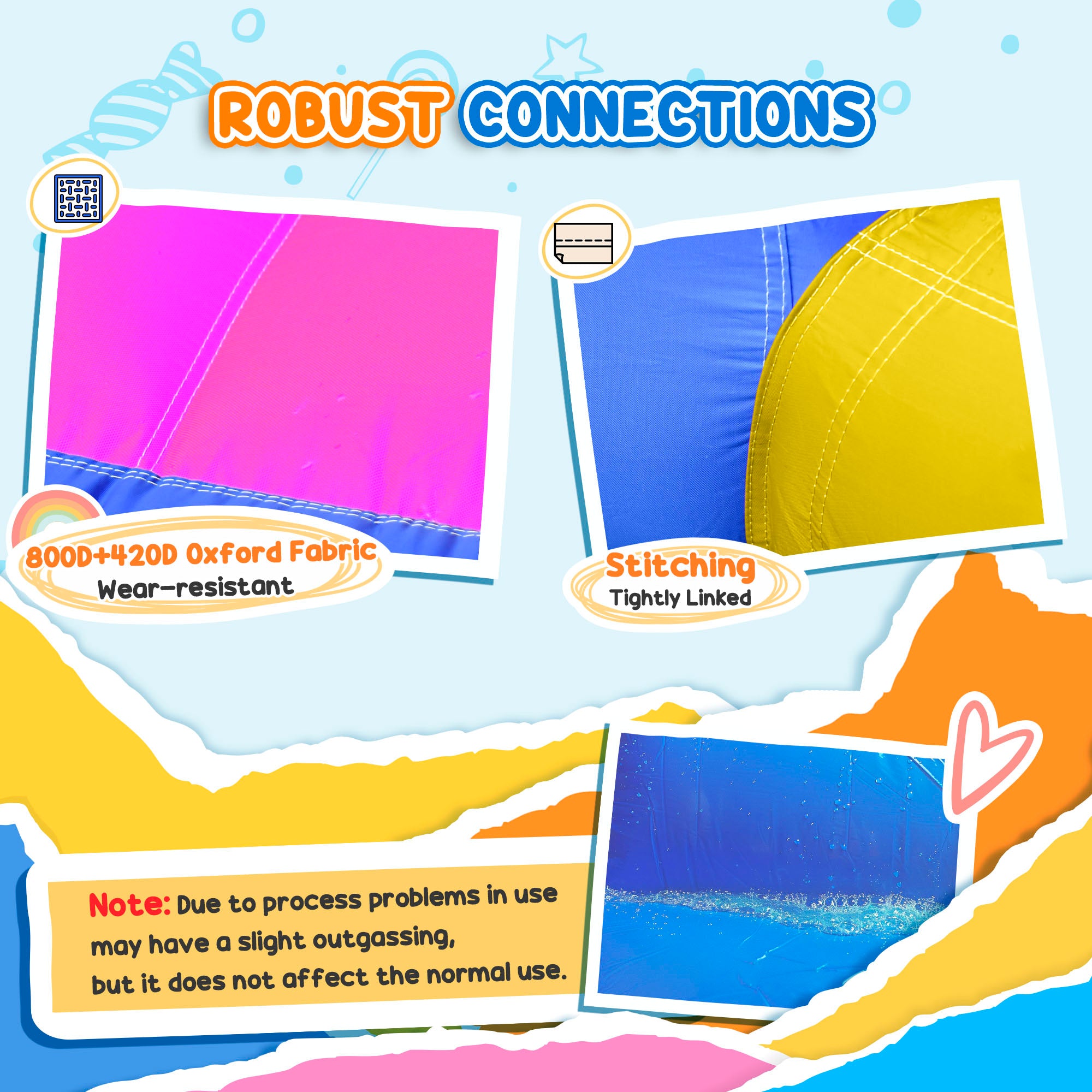 Outsunny 5 in 1 Bouncy Castle, with Blower, for Ages 3-8 Years - Multicoloured