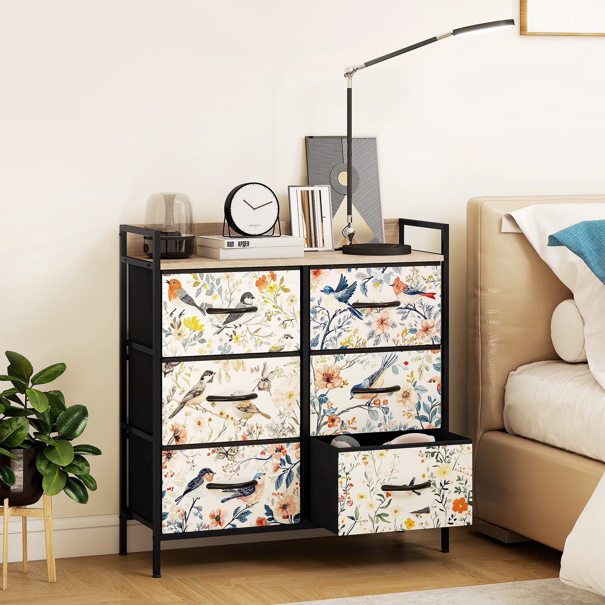 HOMCOM 6-Drawer Chest of Drawers - White