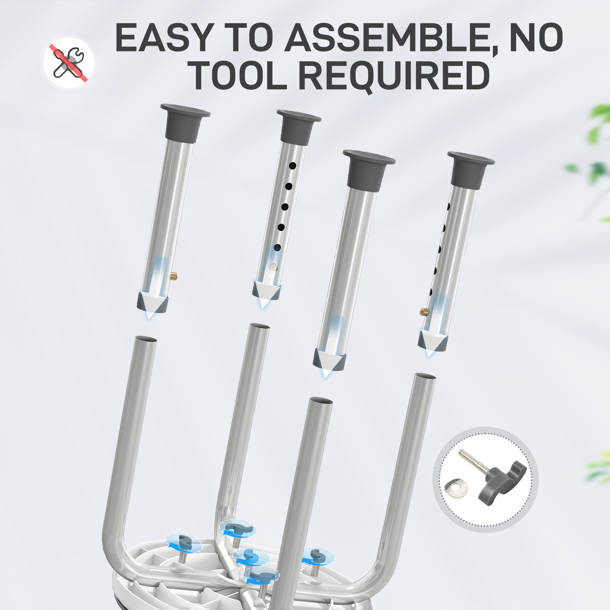 HOMCOM 360° Swivel Shower Chair, Height Adjustable Aluminium Shower Stool with Non-Slip Feet for Disabled, Elderly, Grey