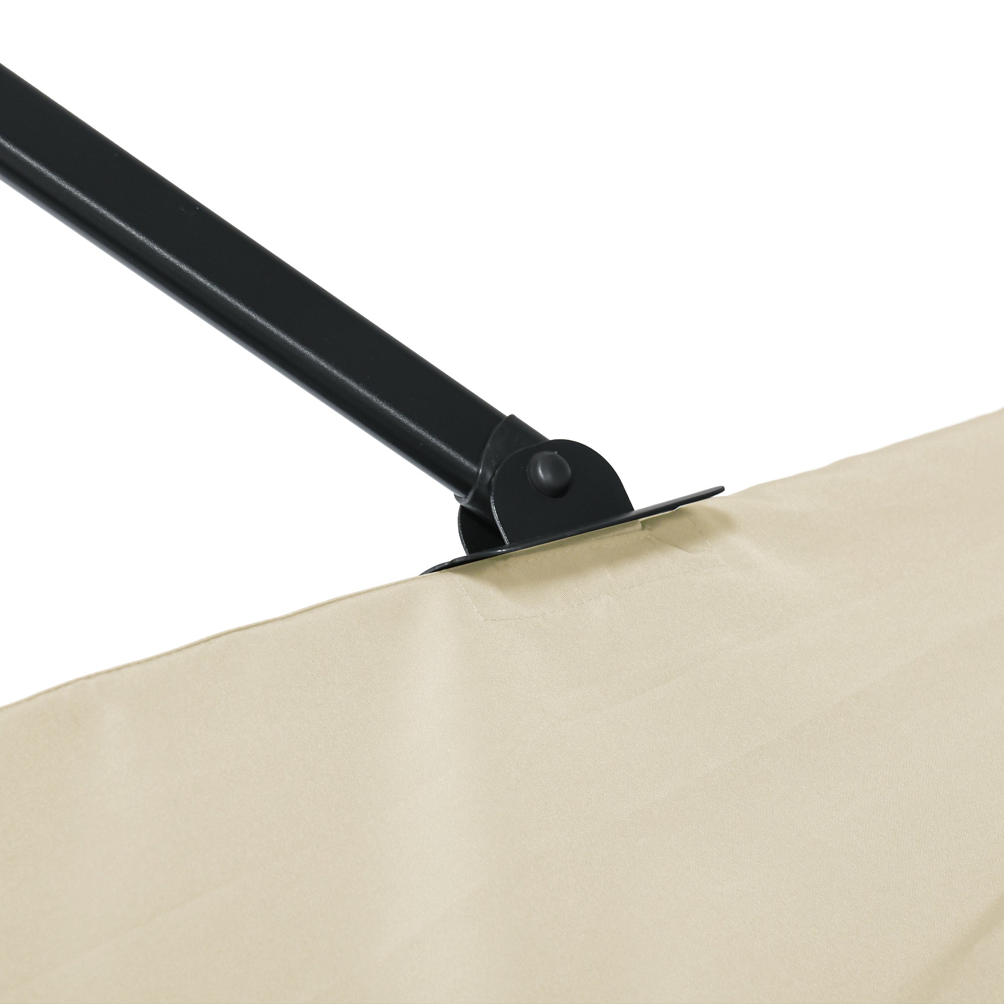 Outsunny 2.5 x 2.5m Patio Offset Parasol Umbrella Cantilever Hanging Aluminium Sun Shade Canopy Shelter 360\'c2\'b0 Rotation with Crank Handle and Cross Base, Cream White