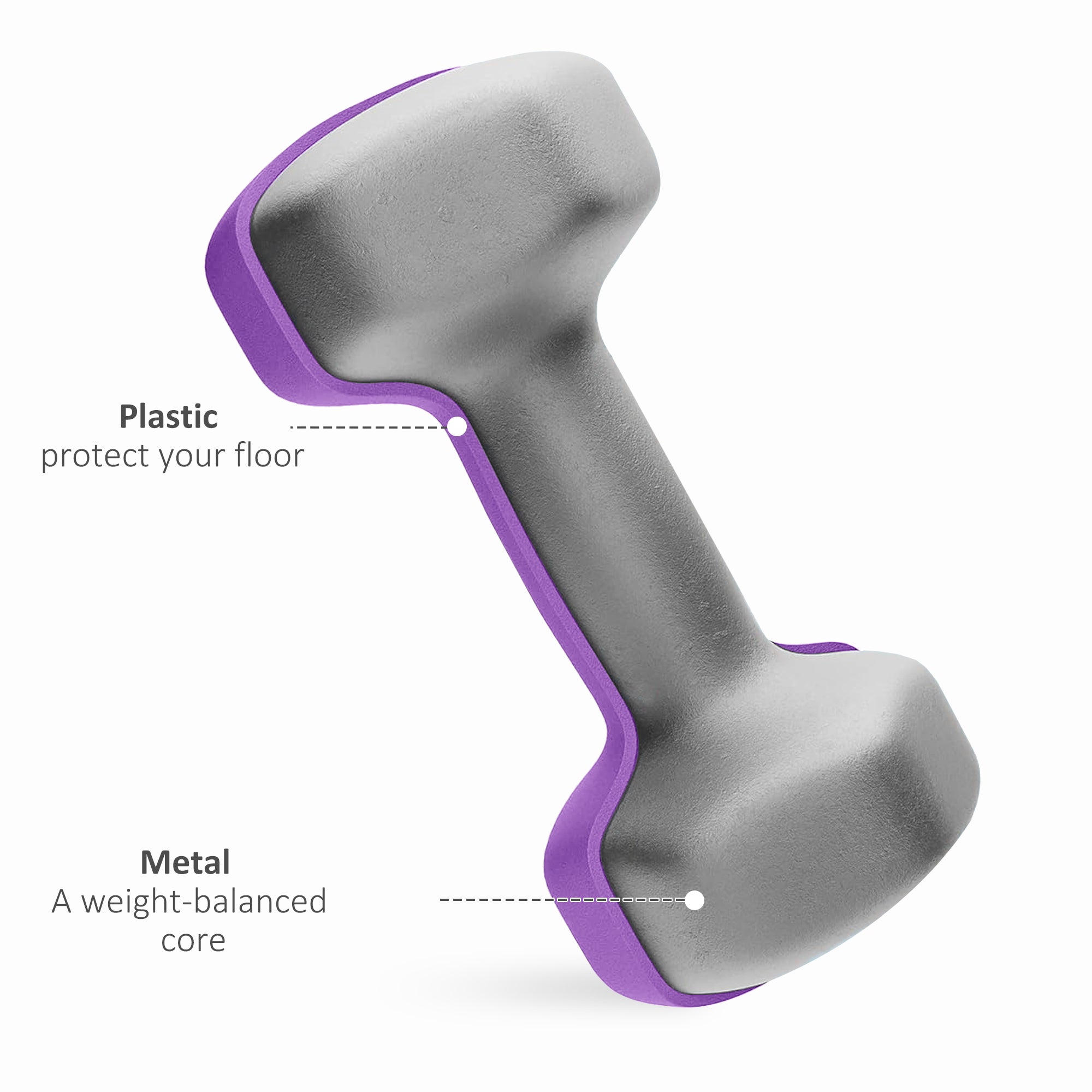 SPORTNOW Dumbbells Set with Storage Rack, 2 x 1kg, 2 x 2kg, 2 x 3kg, Pink