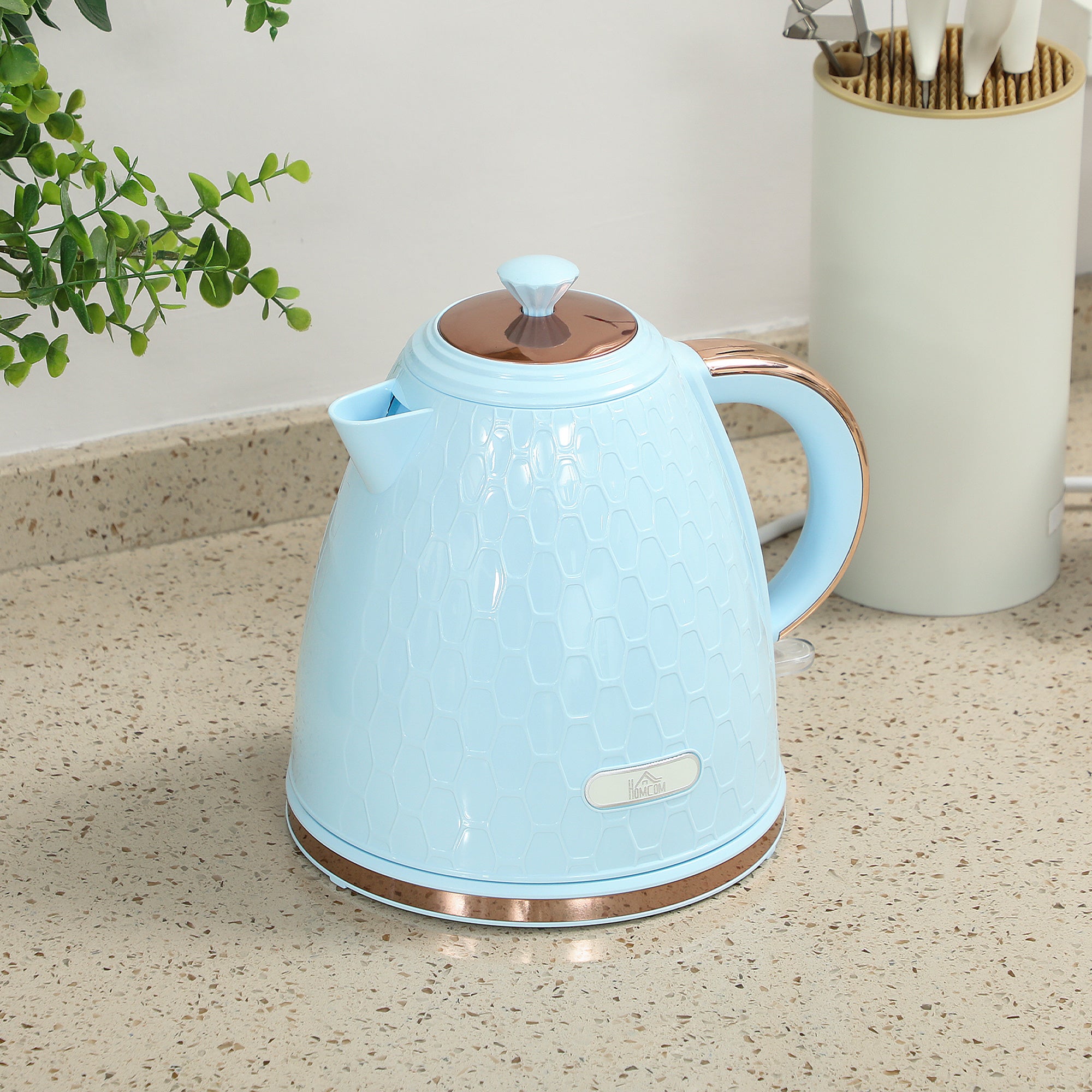 HOMCOM 3kW Rapid Boil Honeycomb Kettle - Light Blue