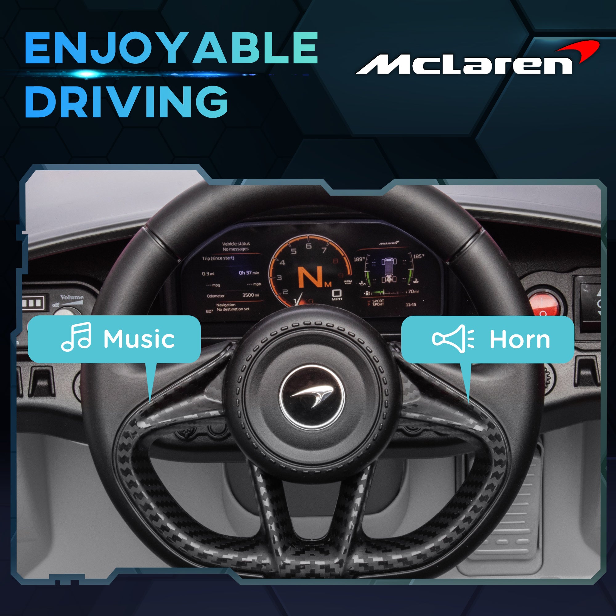 AIYAPLAY McLaren 765LT Licensed 12V Kids Electric Ride on Car with Butterfly Doors, Remote Control, Transport Wheels, Grey