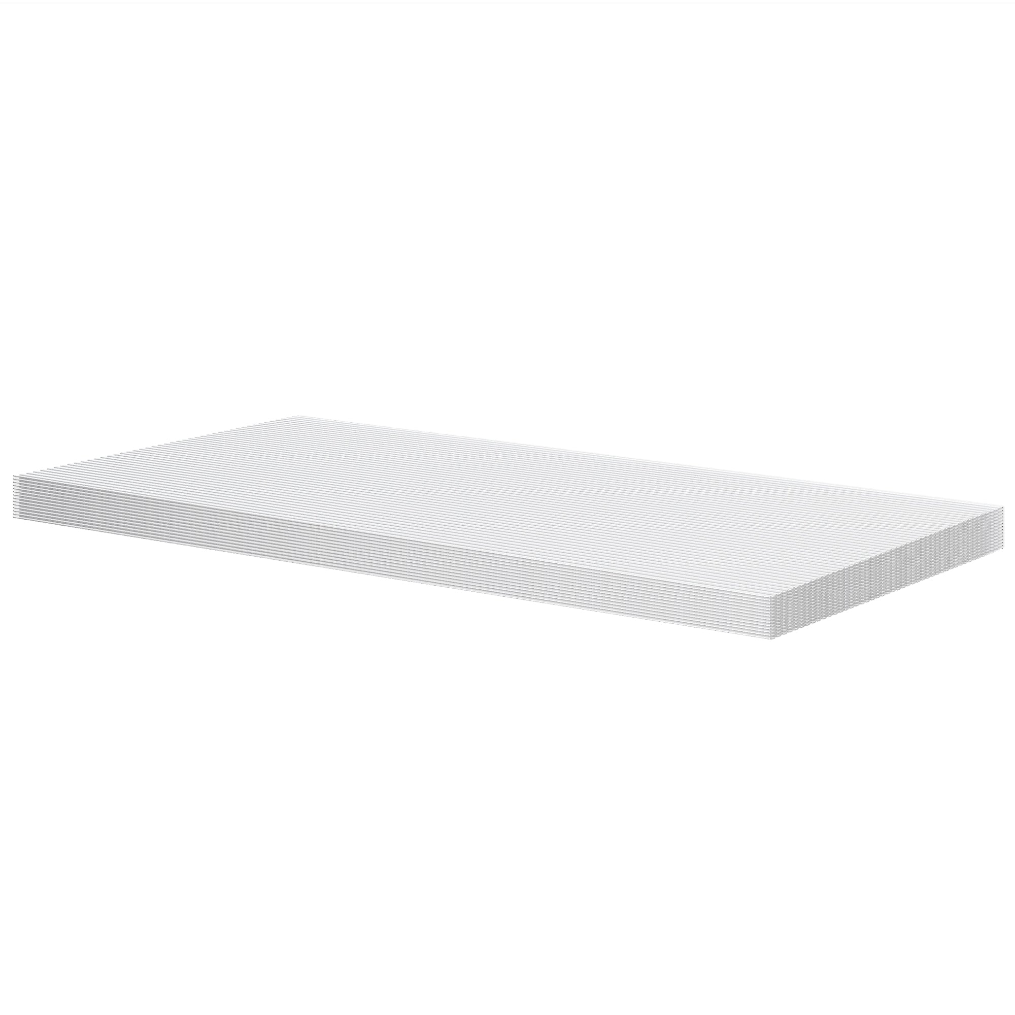 Outsunny 14 Pieces Polycarbonate Sheets, 121 x 61 x 0.4cm Twin-Wall Plastic Roofing Sheets, 10m\'c2\'b2 Replacement Greenhouse Panels, Waterproof and UV Protection, Clear