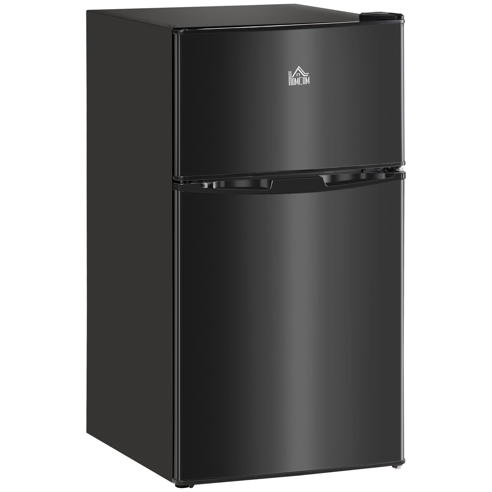 HOMCOM 88L Under Counter Fridge Freezer, Small Refrigerator with 5-Setting, 3 Star Freezer Rating, Black