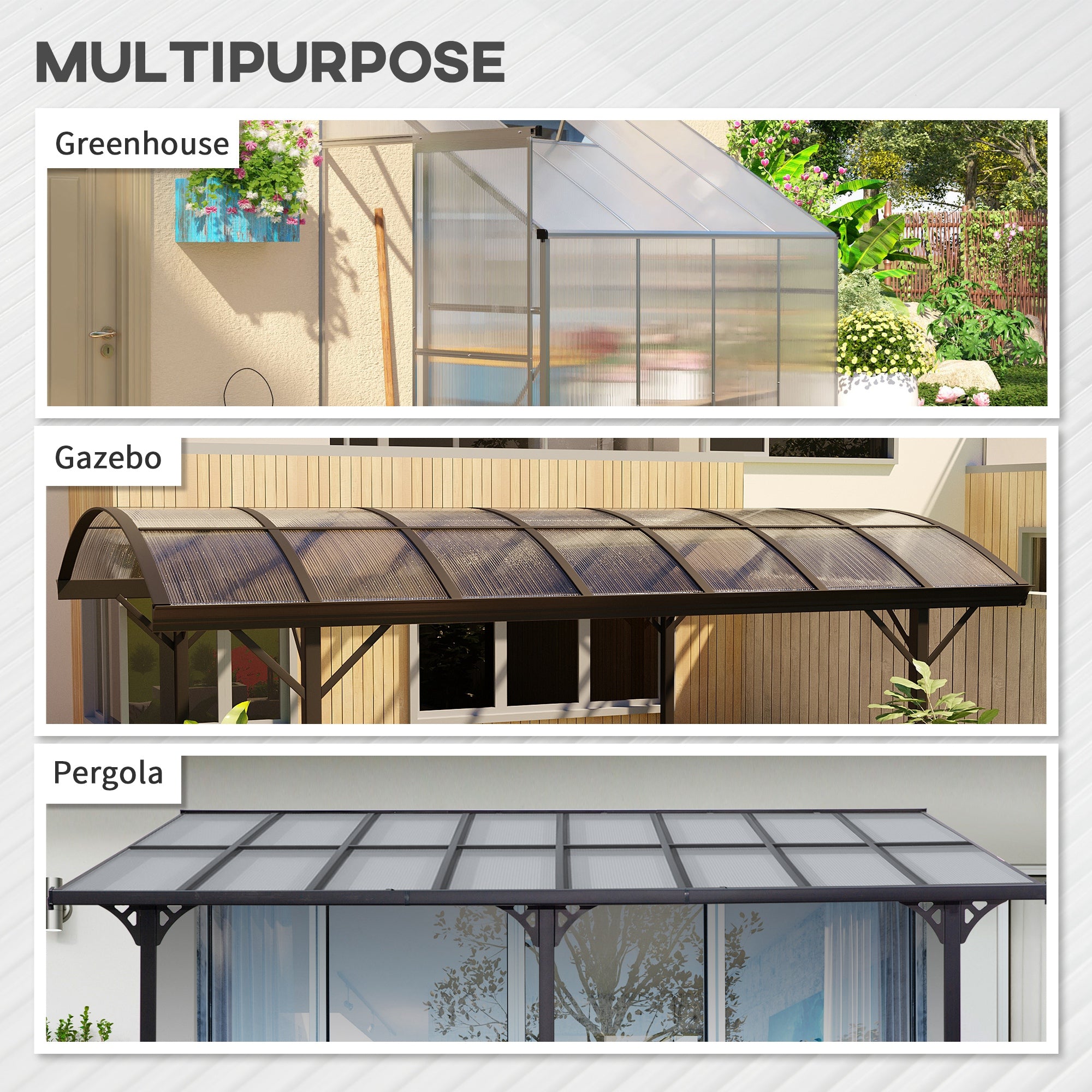 Outsunny 14 Pieces Polycarbonate Sheets, 121 x 61 x 0.4cm Twin-Wall Plastic Roofing Sheets, 10m\'c2\'b2 Replacement Greenhouse Panels, Waterproof and UV Protection, Clear