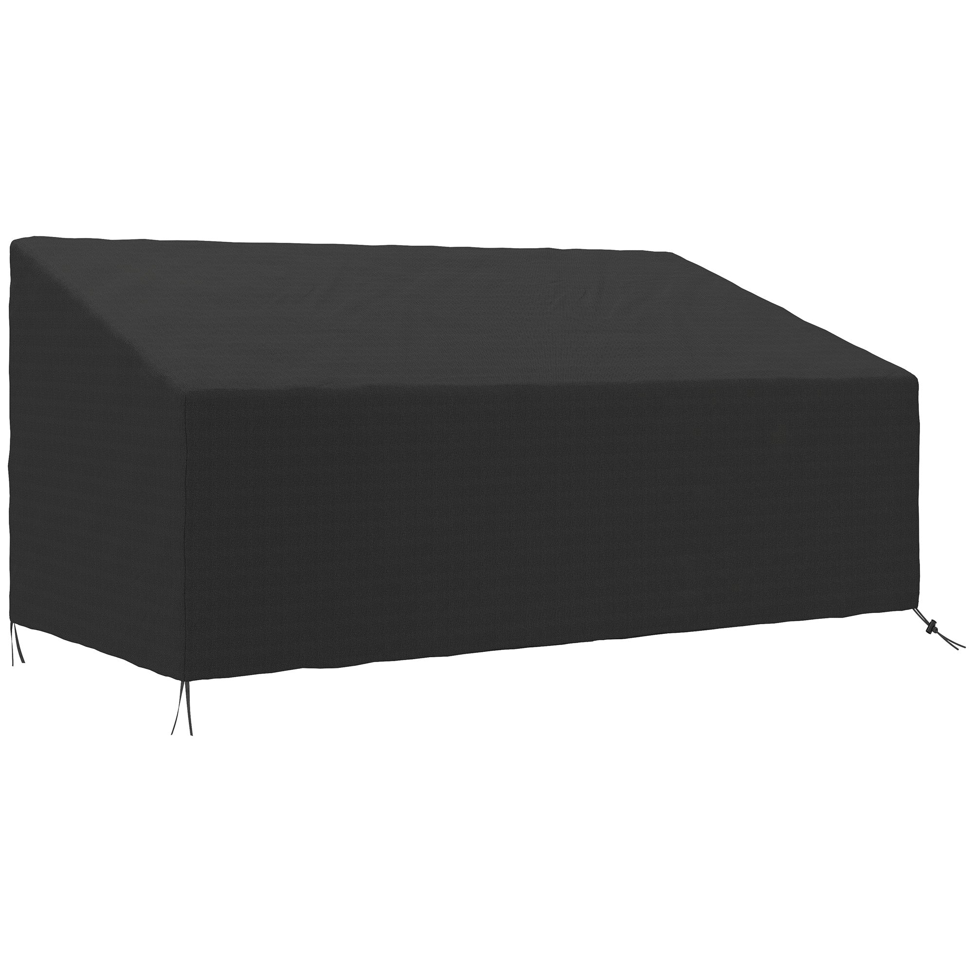 Outsunny 600D Oxford Cloth Furniture Cover, 3 Seater Sofa Protector for Garden Patio, Outdoor, Waterproof, Black, 218 x 111 x 63-101 cm