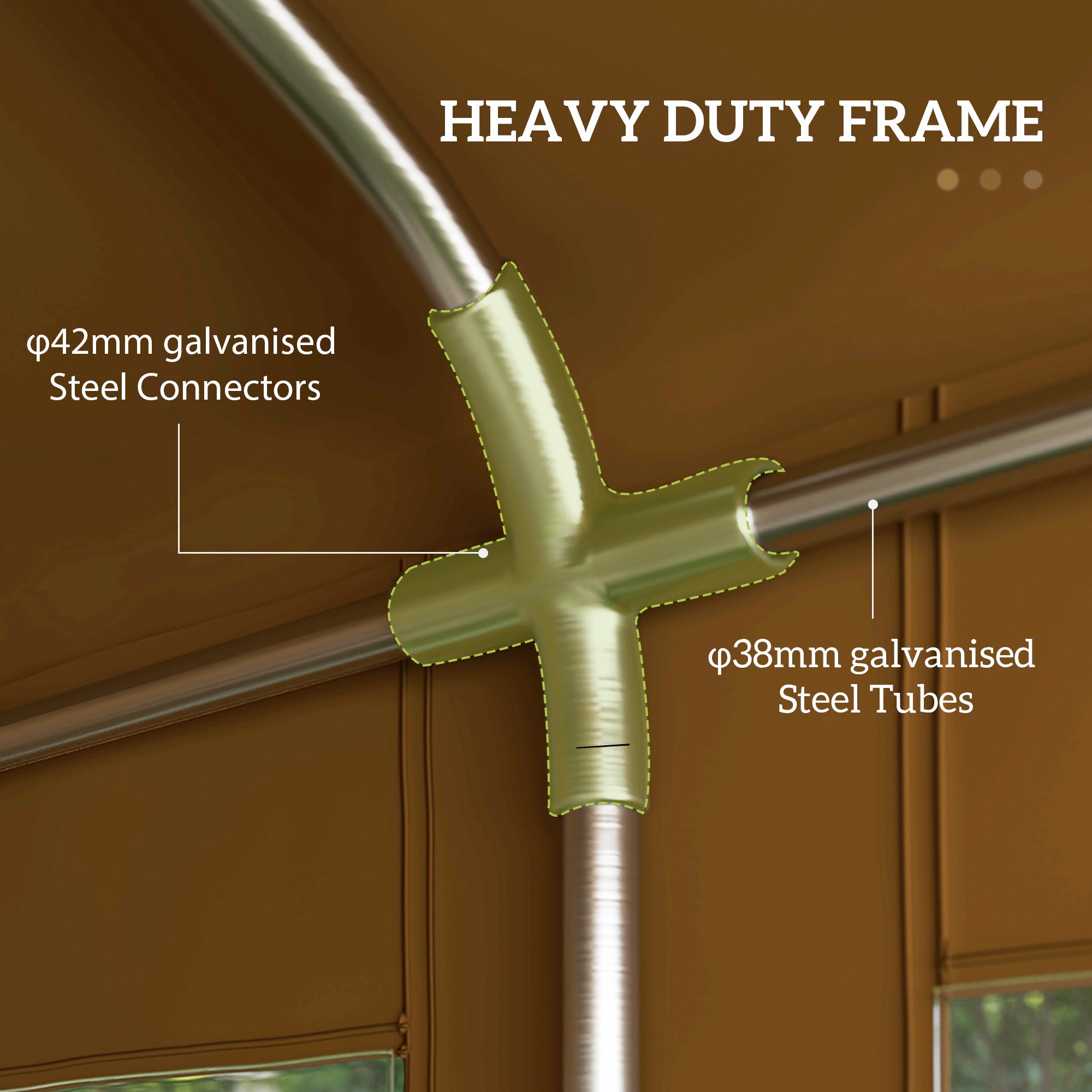 Outsunny 6m x 4m Garden Gazebo, Galvanised Marquee Party Tent with Removable Sides and Windows for Parties, Wedding and Events, Yellow