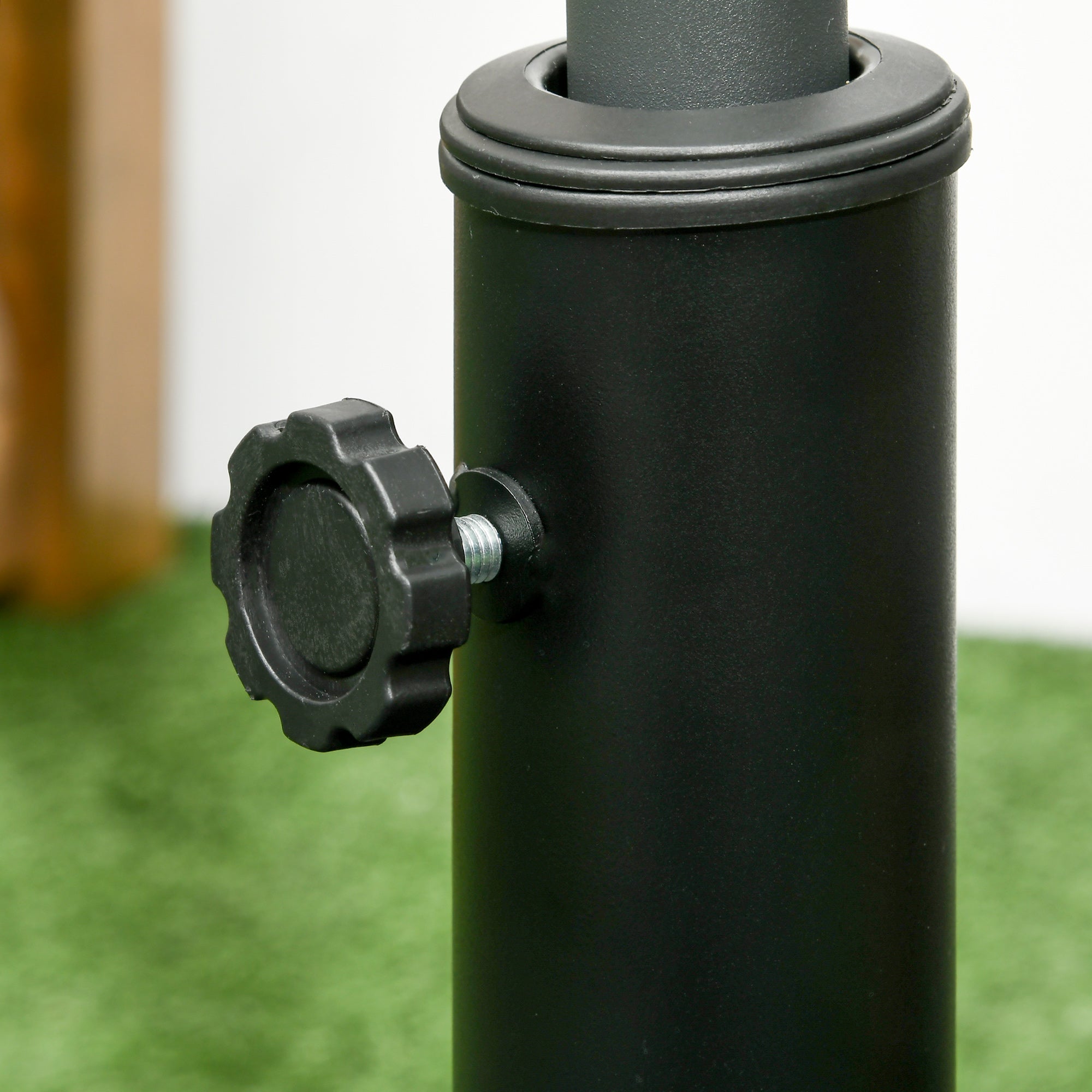 Outsunny 19kg Resin Garden Parasol Base Holder, Square Outdoor Market Umbrella Stand Weight for Poles of \'ce\'a632mm, \'ce\'a638mm, and \'ce\'a648mm, Black