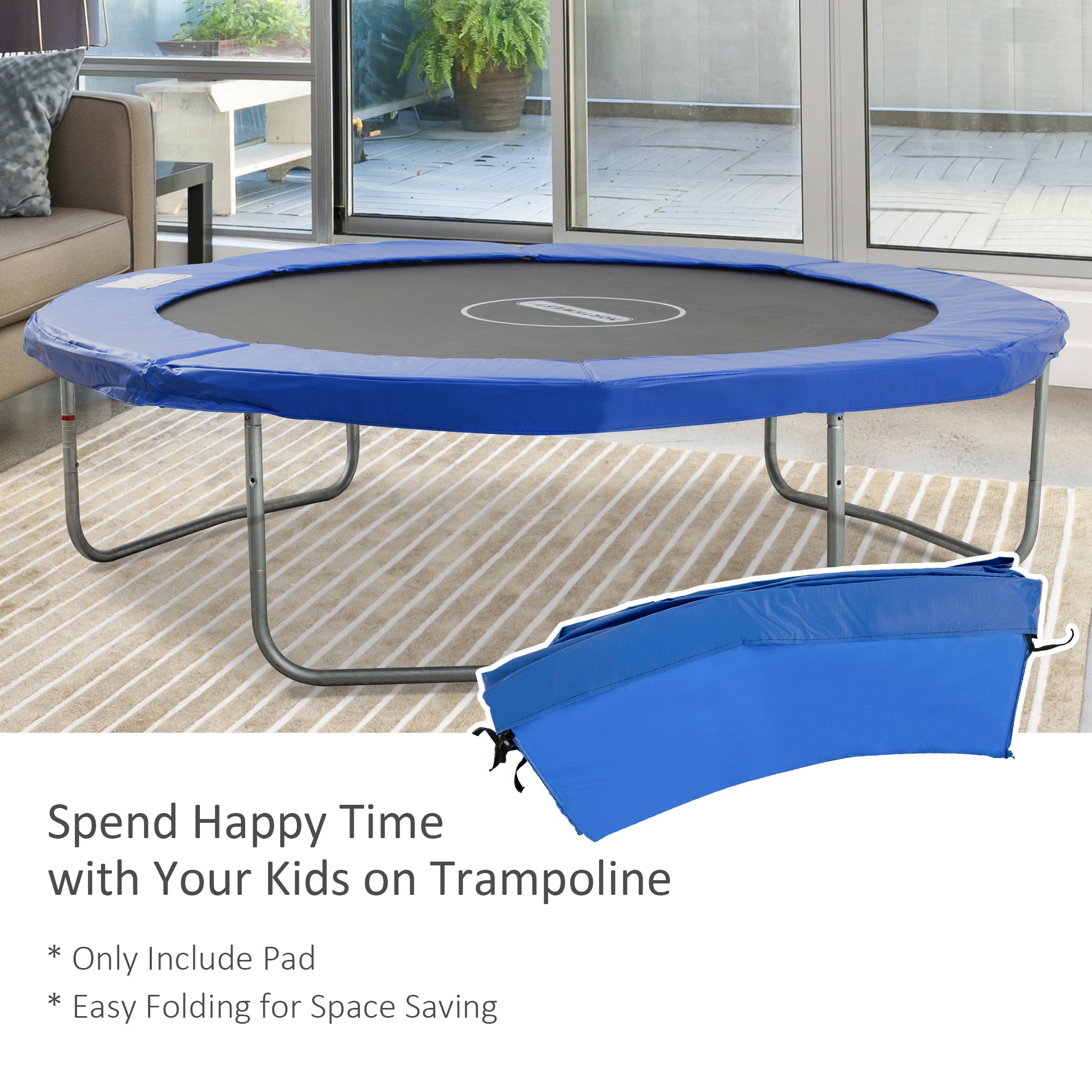 HOMCOM 10FT Trampoline Pad, \'ce\'a6305cm Trampoline Accessories Surround Safety Pad Foam Padding Pads Replacement Spare, Blue