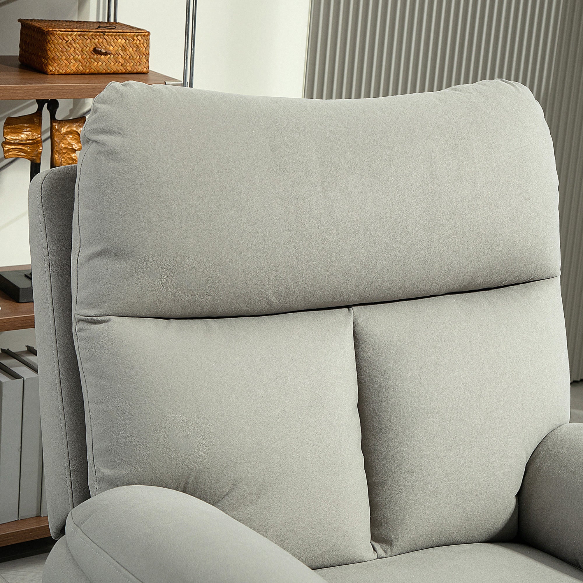 HOMCOM 140\'c2\'b0 Manual Reclining Armchair, with Footrest - Grey