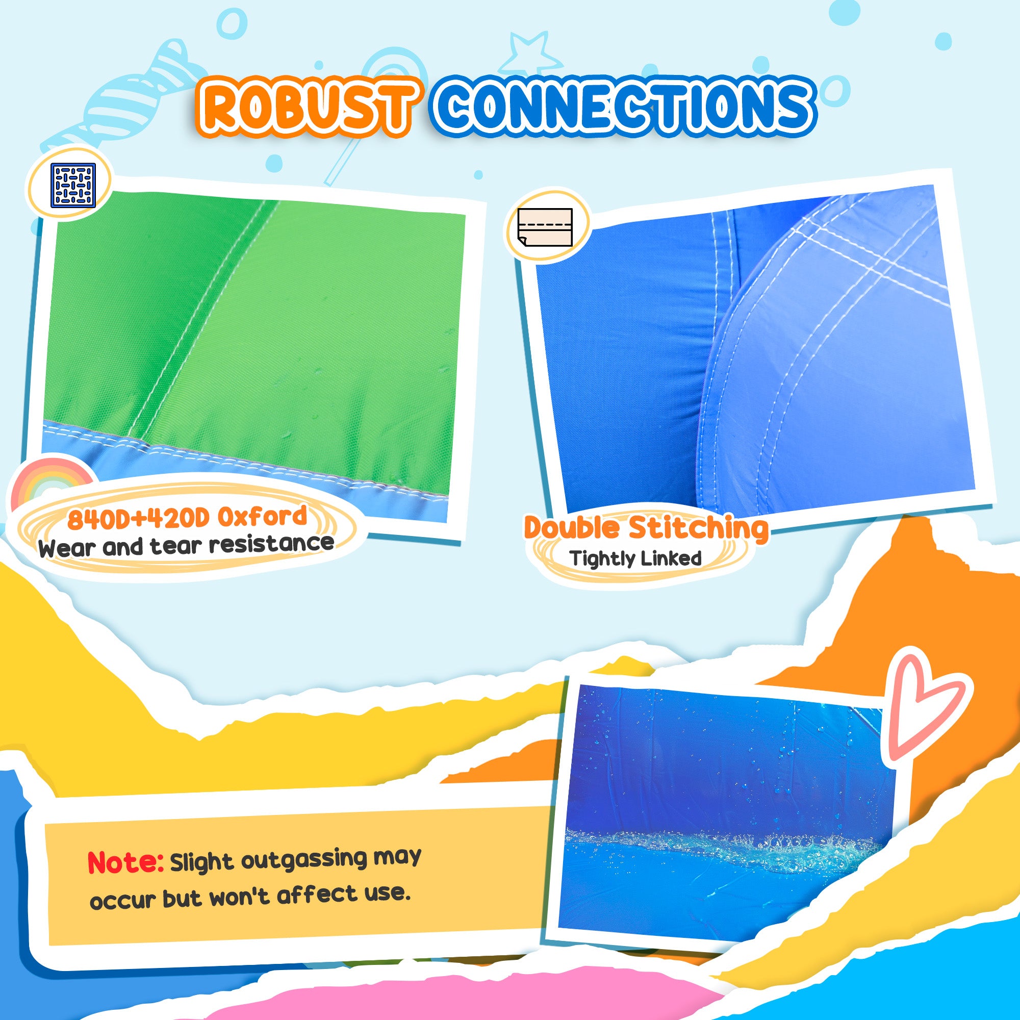 AIYAPLAY Inflatable Bouncy Castle with 550W Blower, Basketball Hoop, Long Slide, Dart Board, Carrying Bag, 385 x 290 x 180 cm