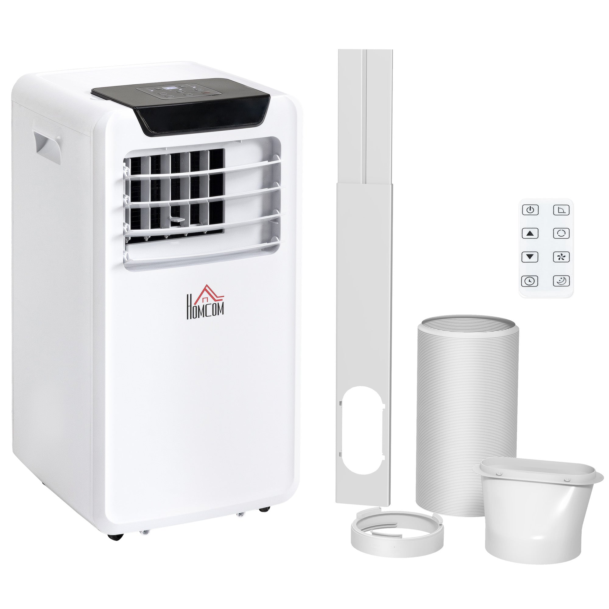 HOMCOM 10000 BTU Air Conditioning Unit, 3-in-1 Portable Air Conditioner, Dehumidifier, Cooling Fan with Remote Control, LED Display, 2 Speeds, 24H Timer, Window Venting Kit, 18m\'c2\'b2