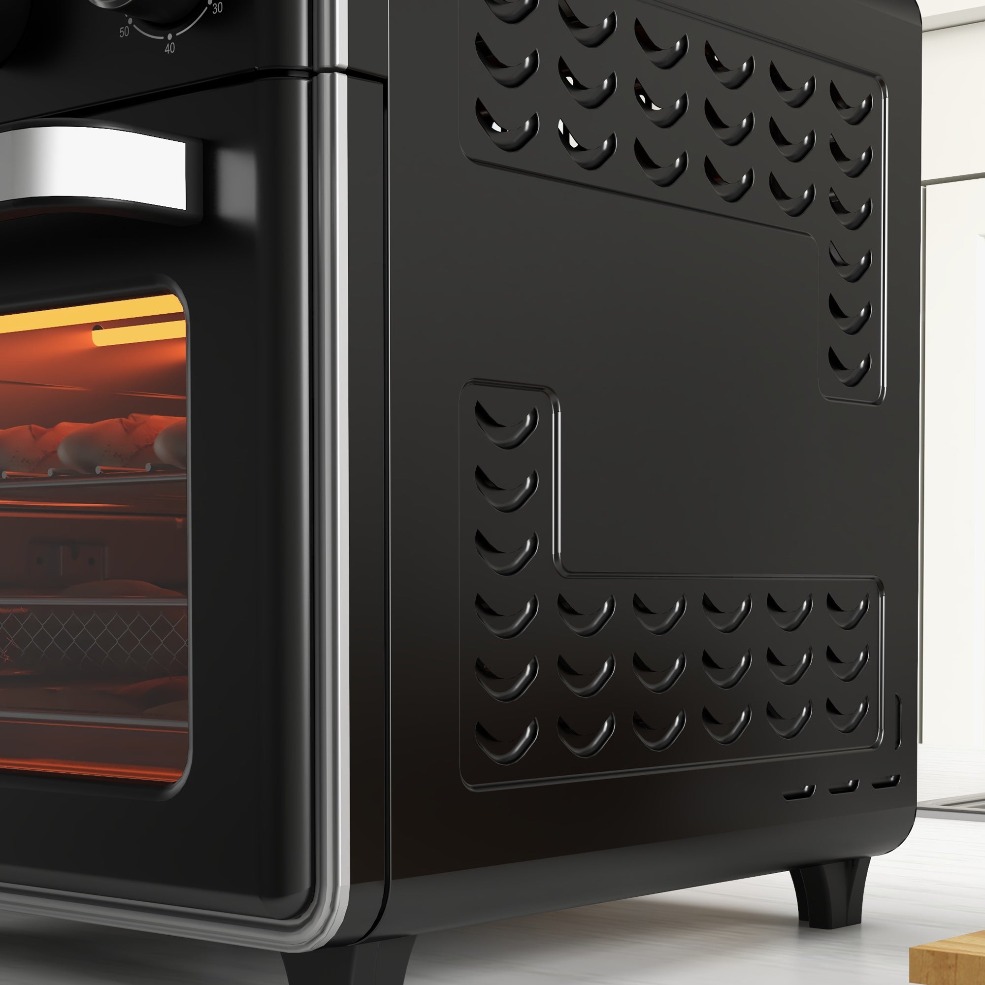 HOMCOM 20L 90-230\'e2\'84\'83 Mini Convection Oven, with Air Fry Function - Black