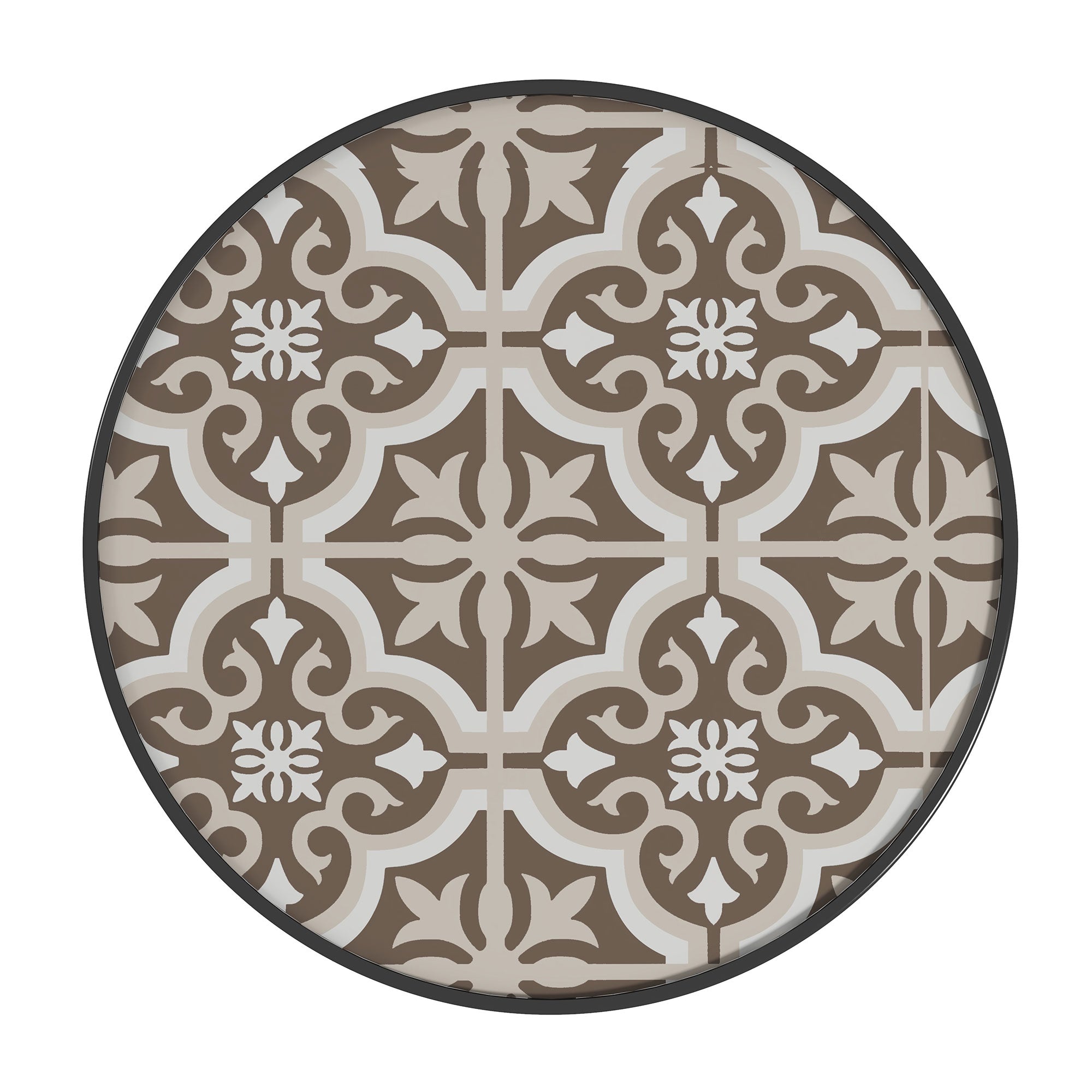 Outsunny \'ce\'a660 Garden Table, with Glass Printed Tabletop - Brown