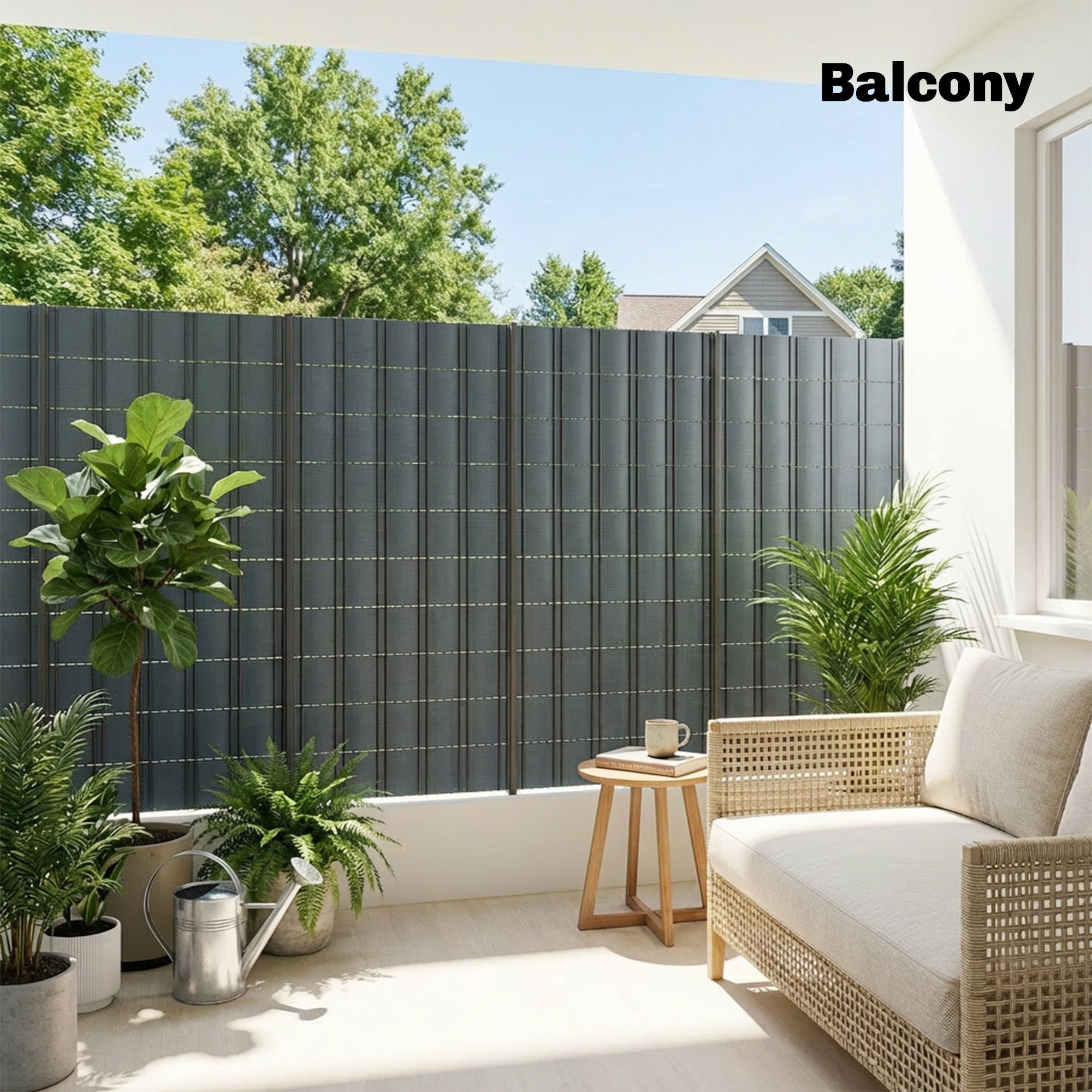 Outsunny 2Pcs Privacy Garden Screen Fence, UV Resistant Waterproof Windbreak Fencing, 35mx19cm, Grey