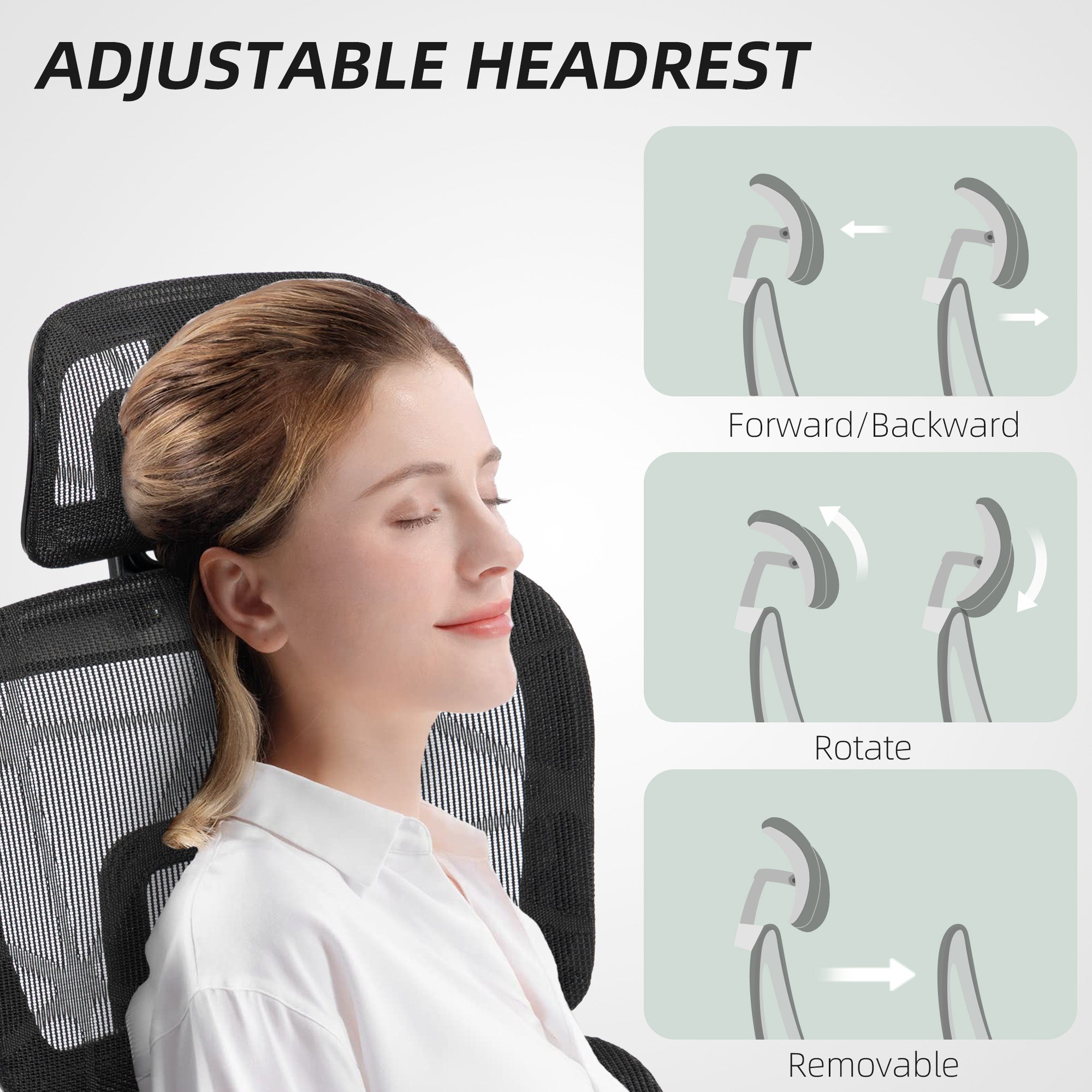 HOMCOM Executive Office Chair, Ergonomic Mesh High Back Desk Chair with Lumbar Support, Reclining Function, Swivel Computer Chair with 3D Armrest, Headrest, Footrest, Black